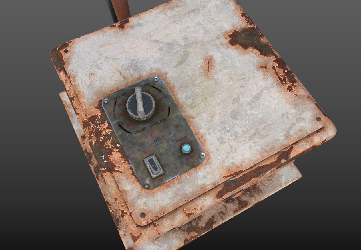 Abandoned Medical Floor Lamp 3D model_7