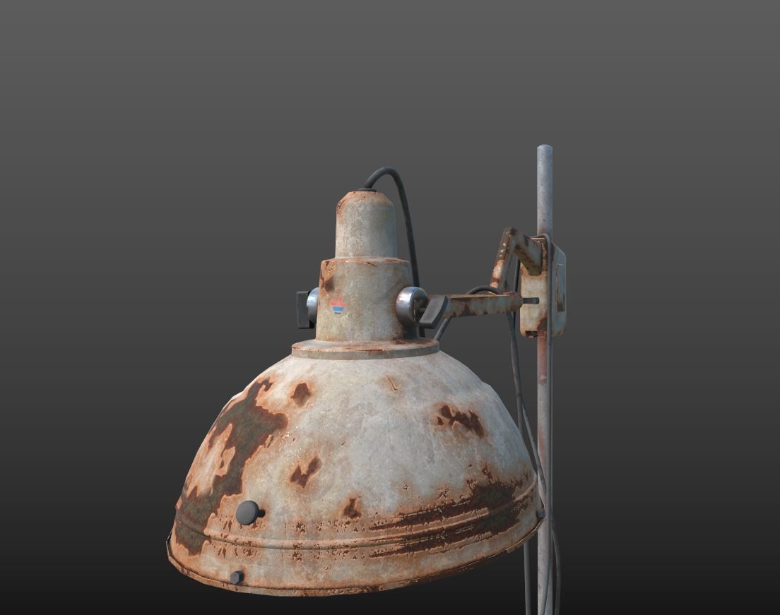 Abandoned Medical Floor Lamp 3D model_6