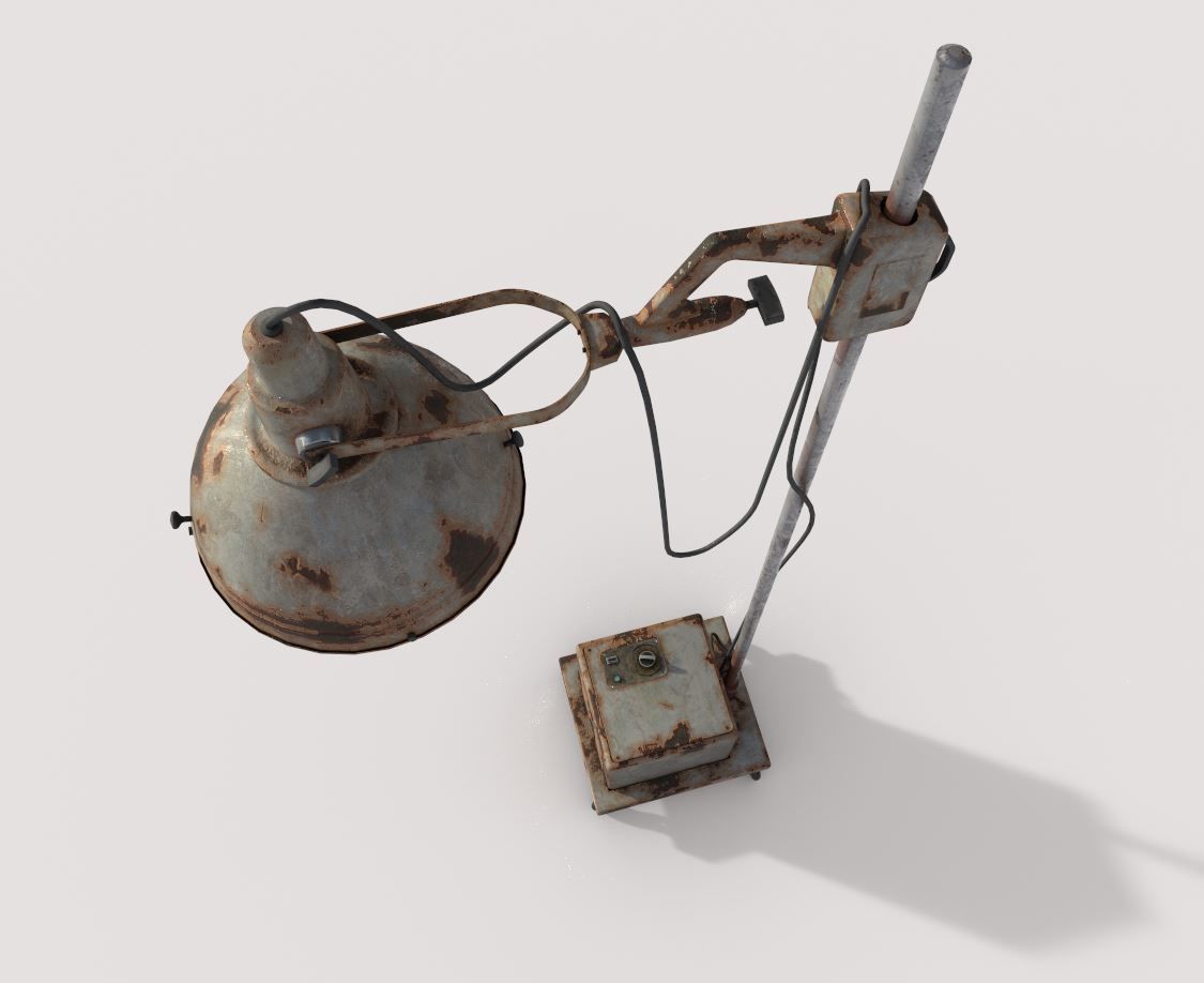 Abandoned Medical Floor Lamp 3D model_3