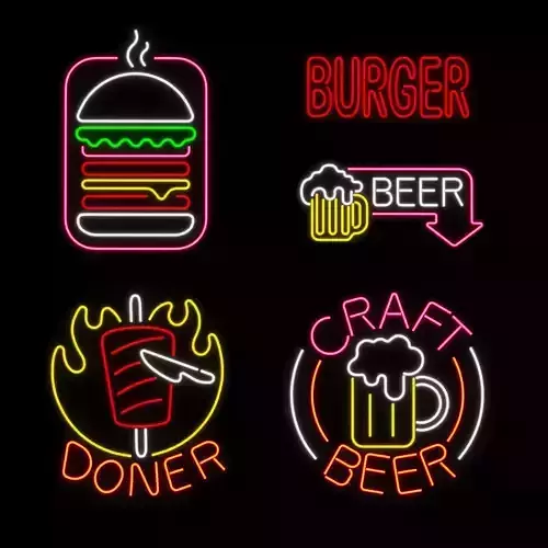 Neon sign  Beer and Burger