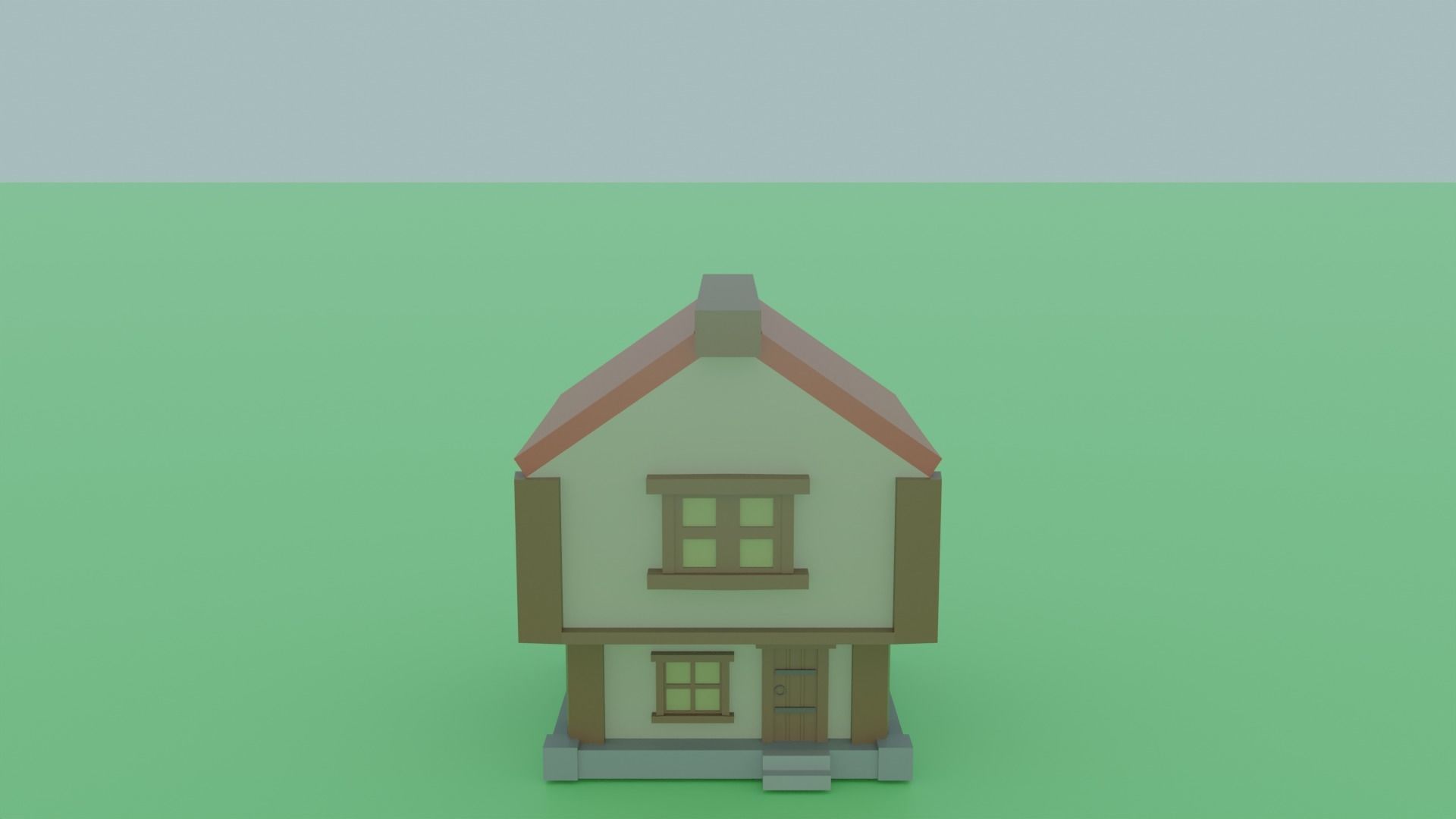 Medieval Cartoon Style Low Poly Game Ready House Set Low-poly 3D model_3