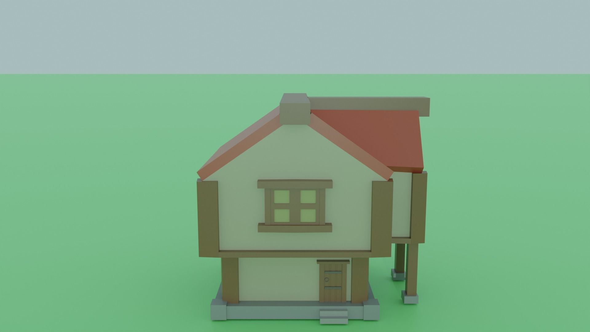 Medieval Cartoon Style Low Poly Game Ready House Set Low-poly 3D model_2