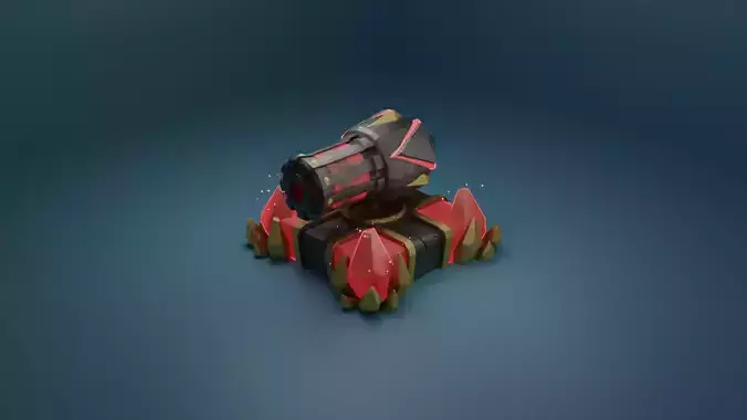 3D model of Clash of Clans cannon Free 3D model