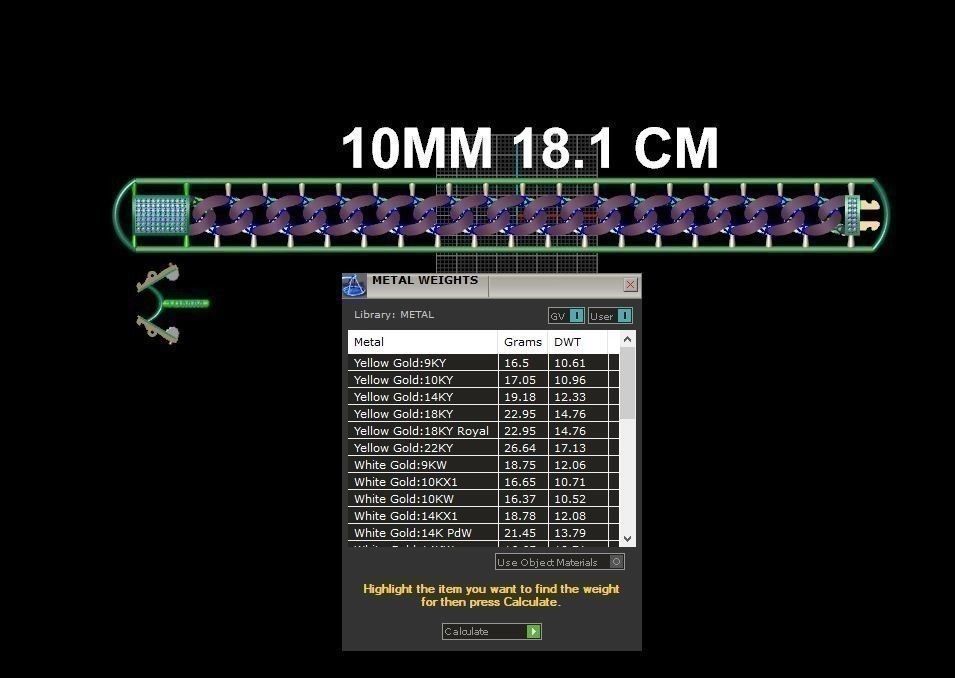 10 MM 18 CM CUBAN LINK CHAIN FOR BRACELET OR NECKLACE 3D print model_8