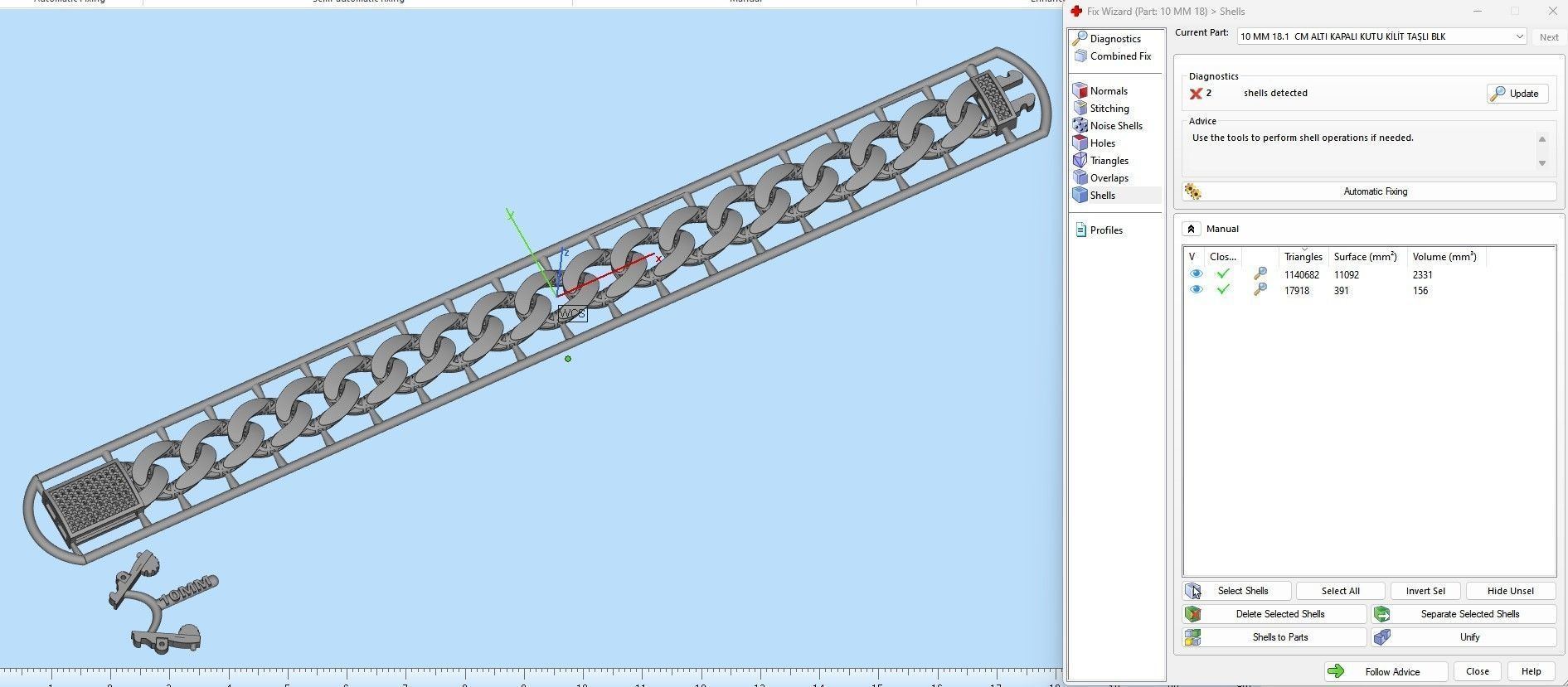 10 MM 18 CM CUBAN LINK CHAIN FOR BRACELET OR NECKLACE 3D print model_10
