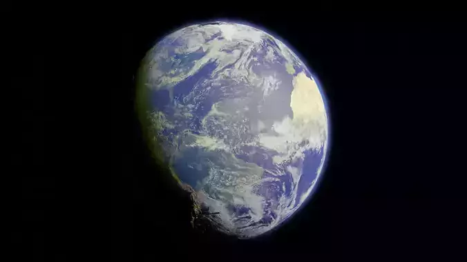 Realistic Earth 3D Model  LowPoly  PBR  Game Ready  FBX OBJ