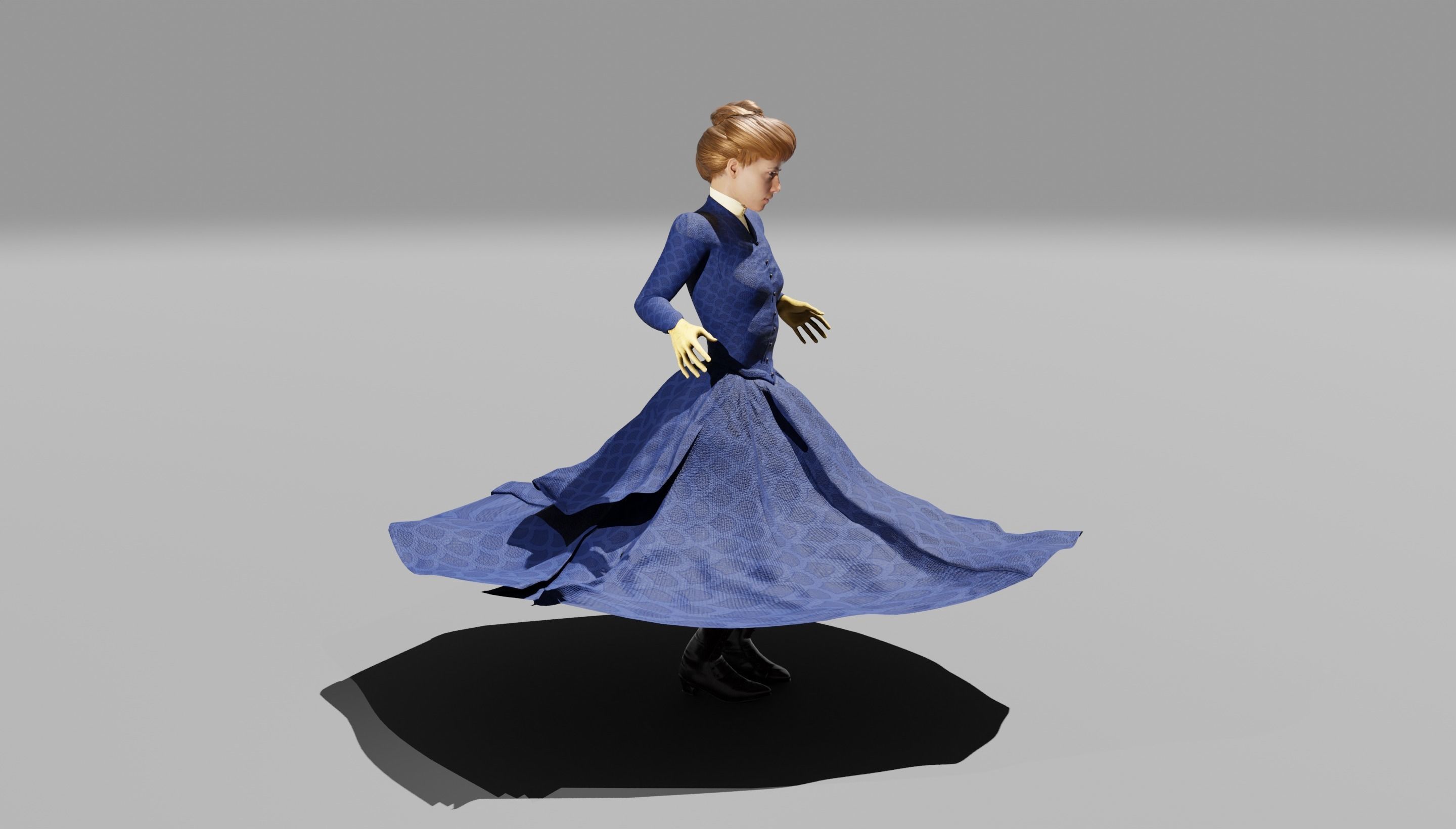 Victorian Female 01 - Body and Face Rigged - 3 versions 3D model_22