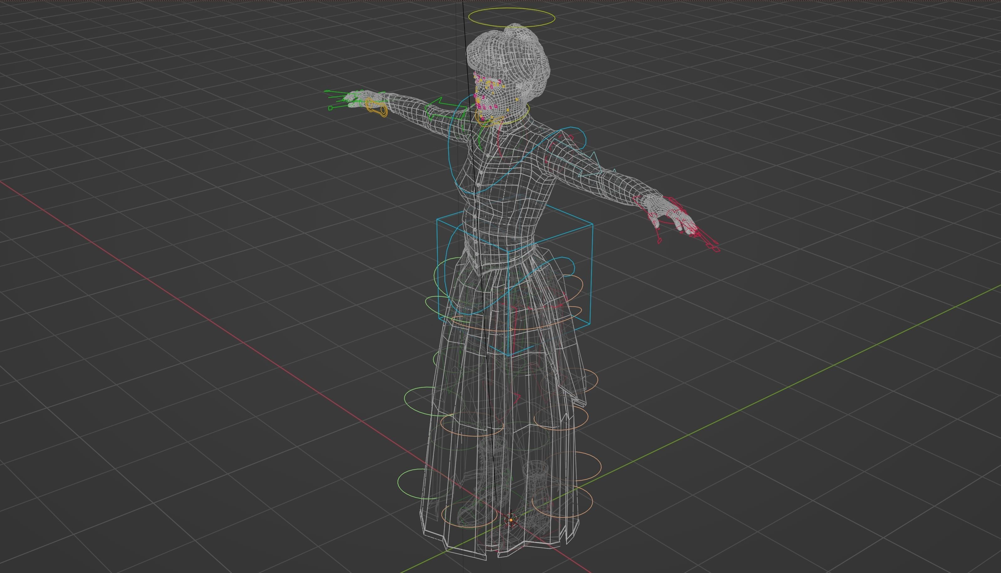 Victorian Female 01 - Body and Face Rigged - 3 versions 3D model_68