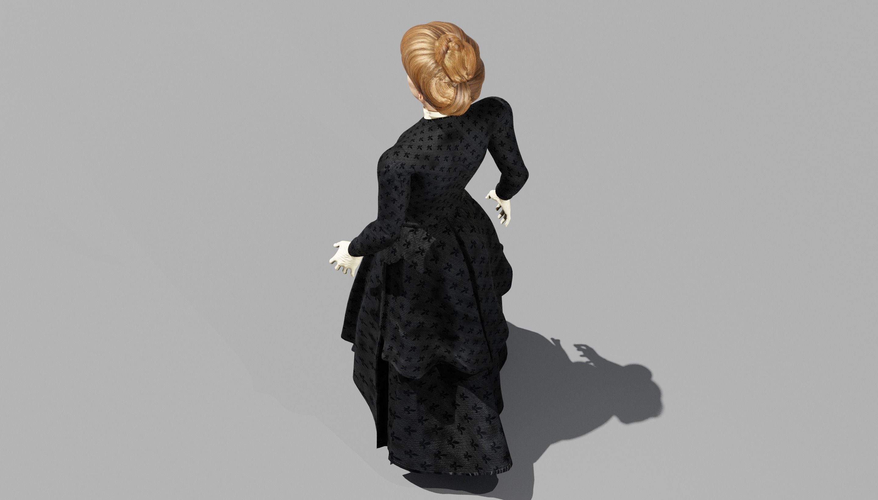 Victorian Female 01 - Body and Face Rigged - 3 versions 3D model_39