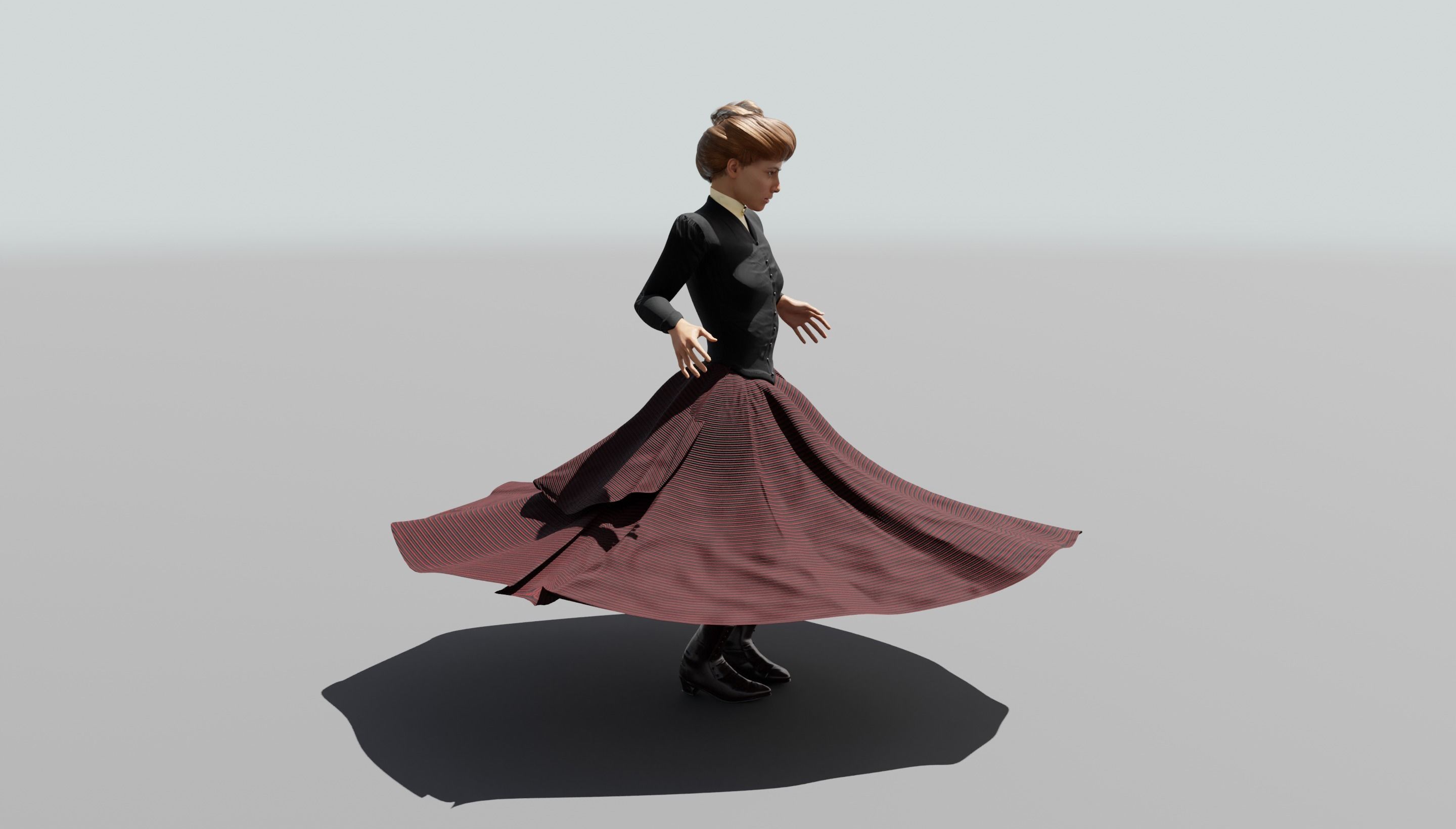 Victorian Female 01 - Body and Face Rigged - 3 versions 3D model_30