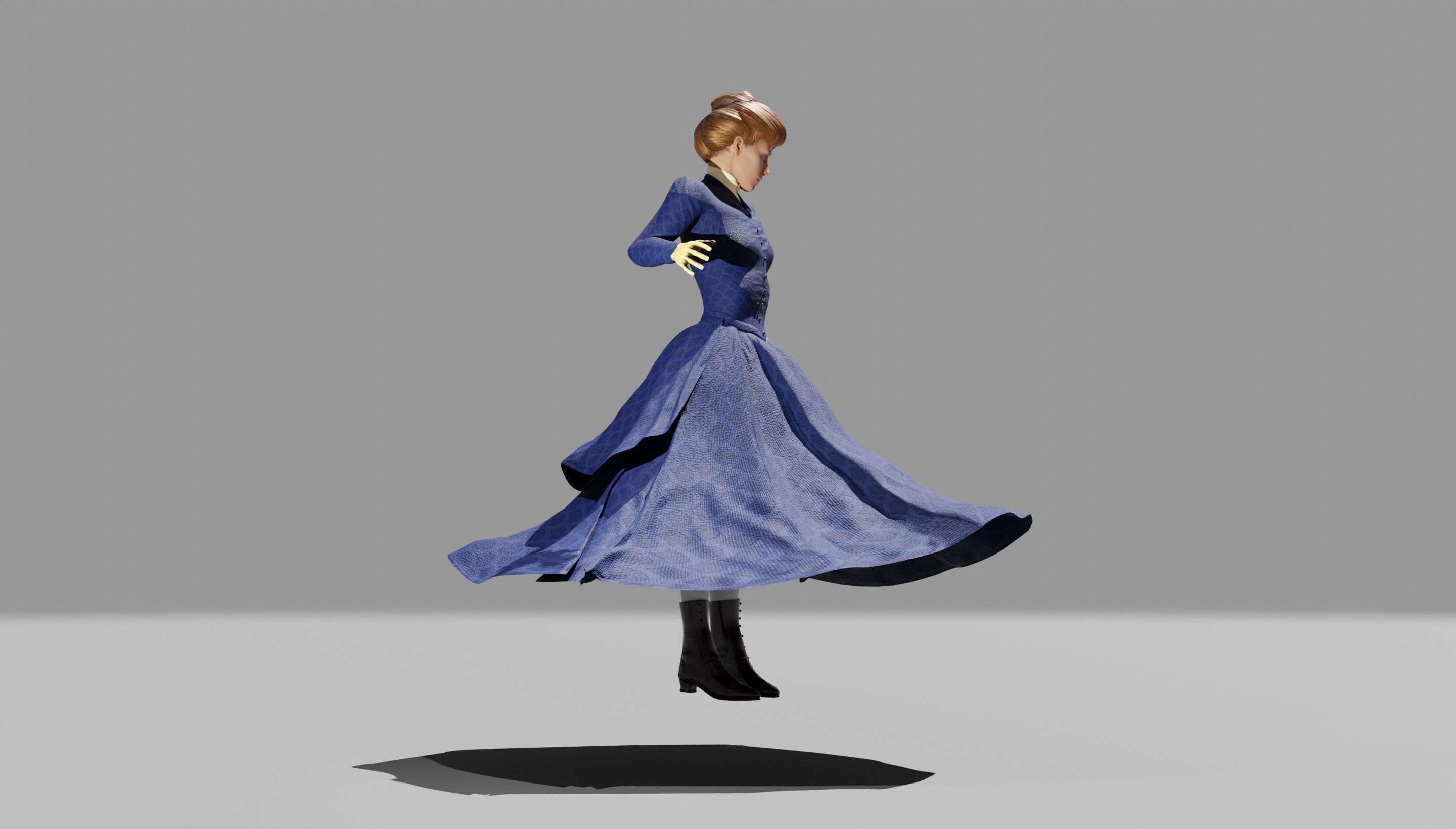 Victorian Female 01 - Body and Face Rigged - 3 versions 3D model_21