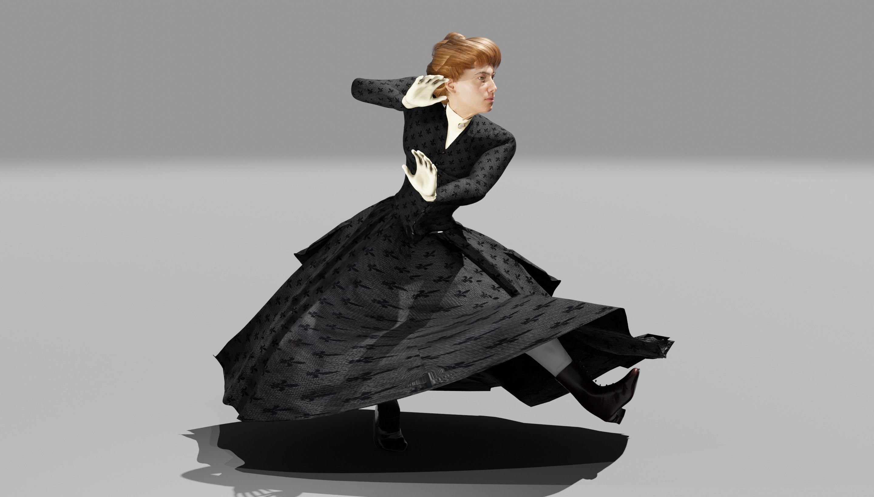 Victorian Female 01 - Body and Face Rigged - 3 versions 3D model_11