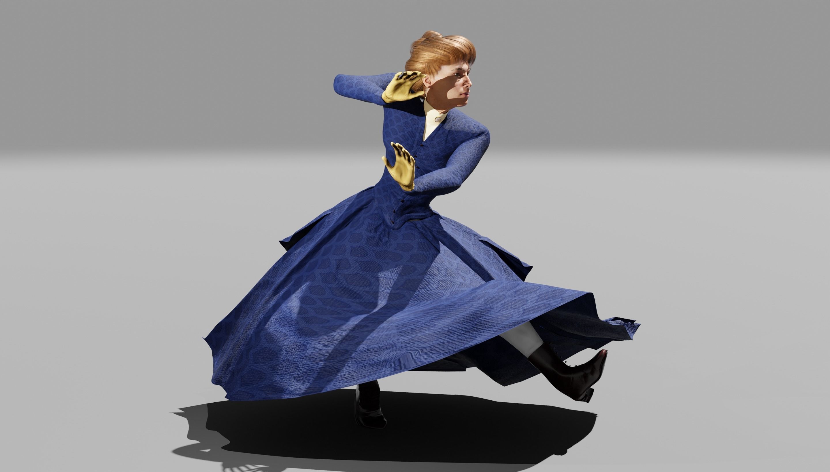 Victorian Female 01 - Body and Face Rigged - 3 versions 3D model_19