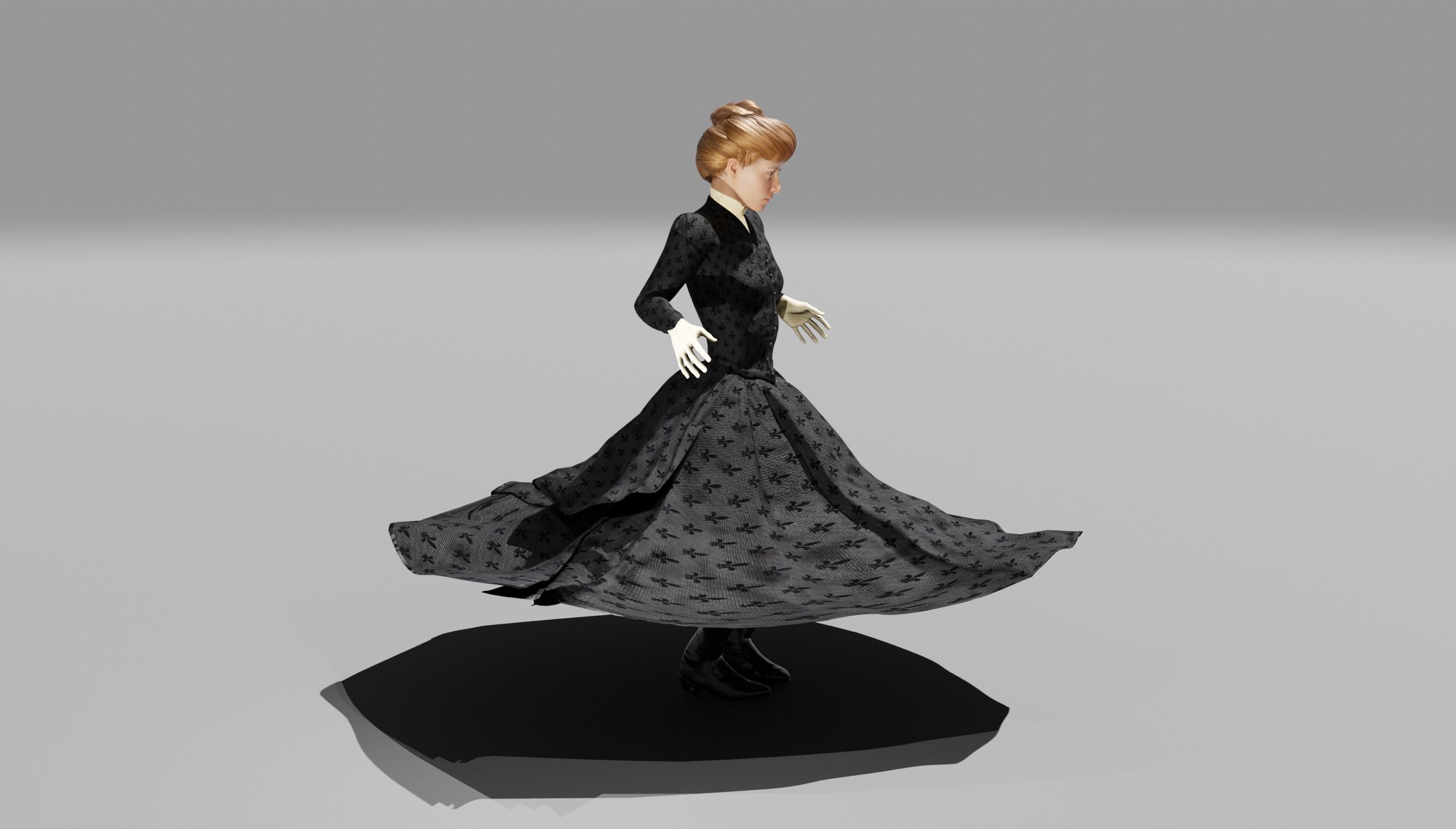 Victorian Female 01 - Body and Face Rigged - 3 versions 3D model_14