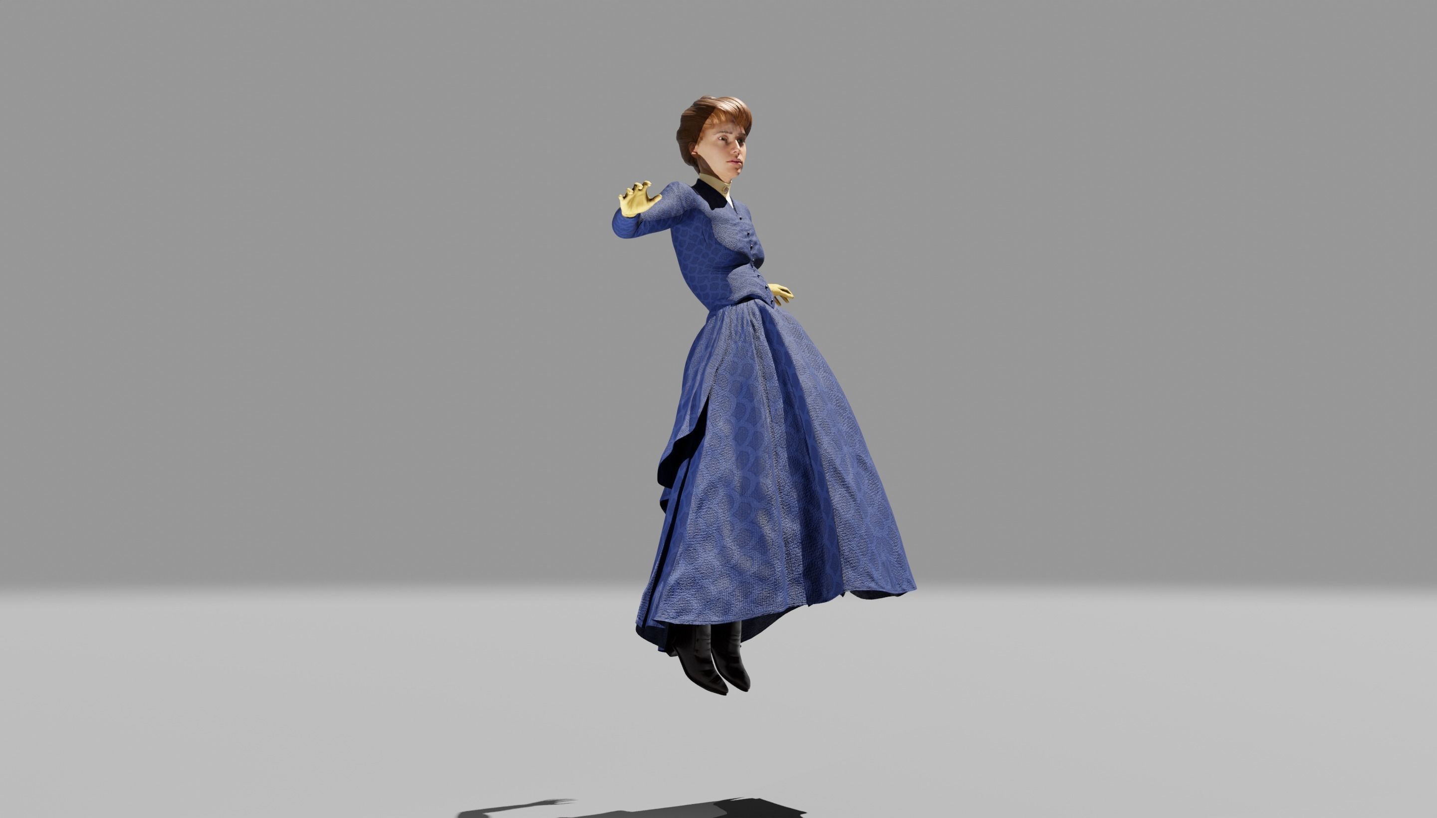 Victorian Female 01 - Body and Face Rigged - 3 versions 3D model_20