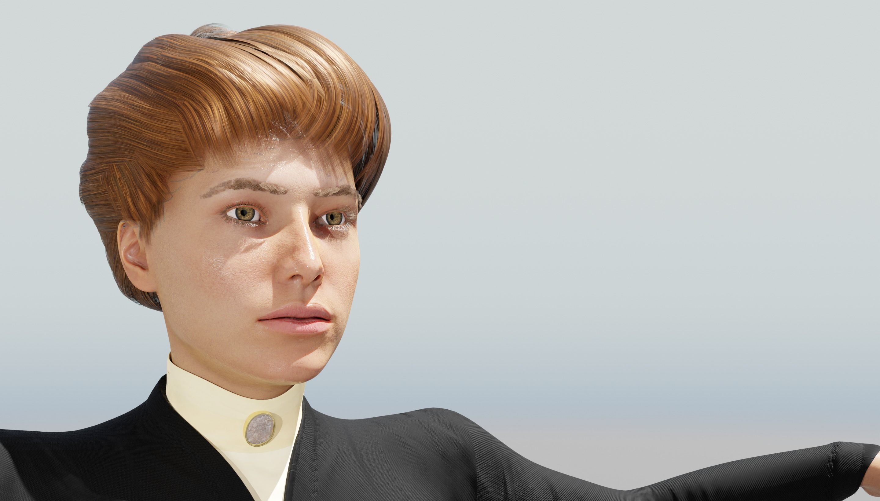 Victorian Female 01 - Body and Face Rigged - 3 versions 3D model_63