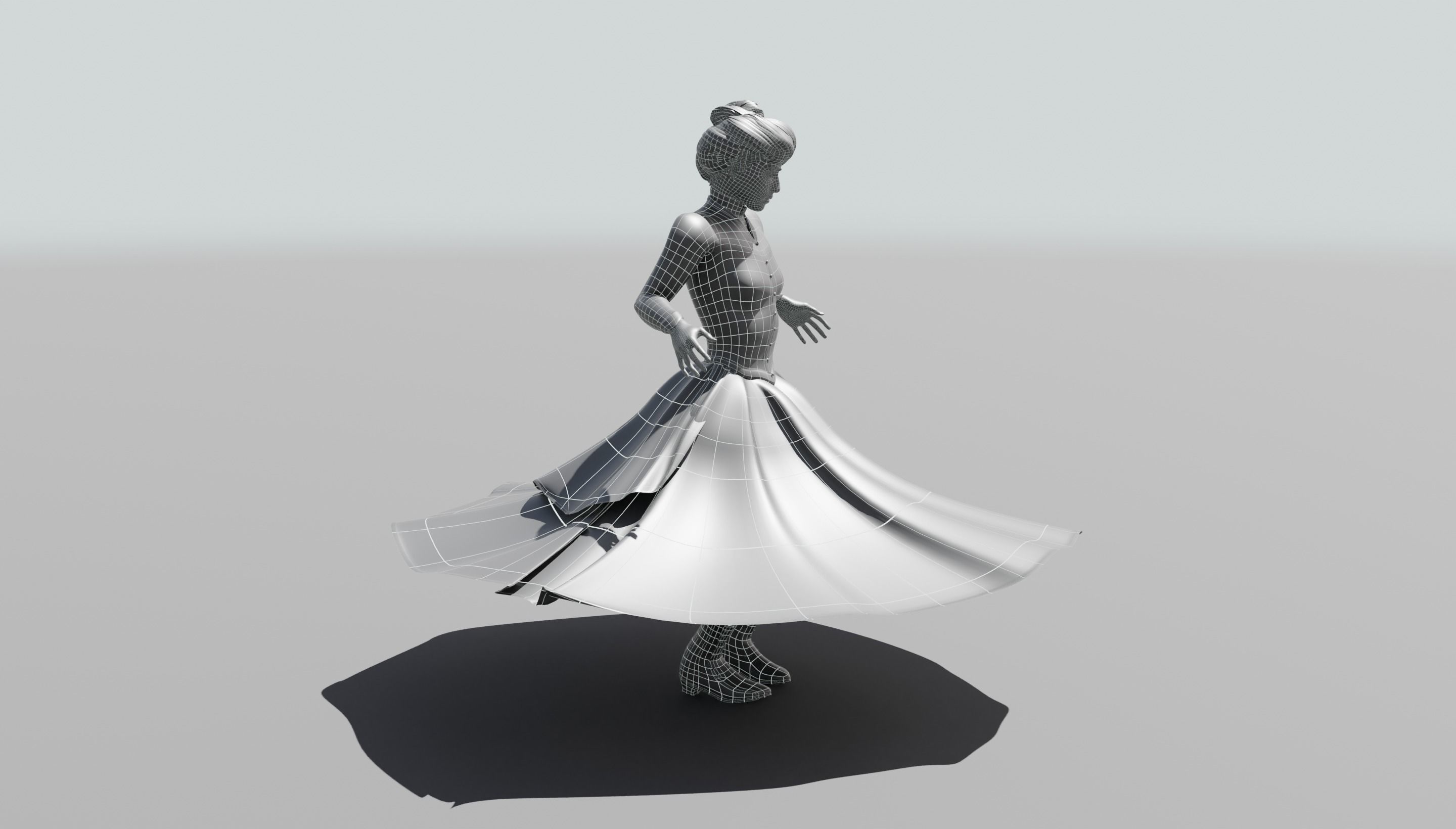 Victorian Female 01 - Body and Face Rigged - 3 versions 3D model_54