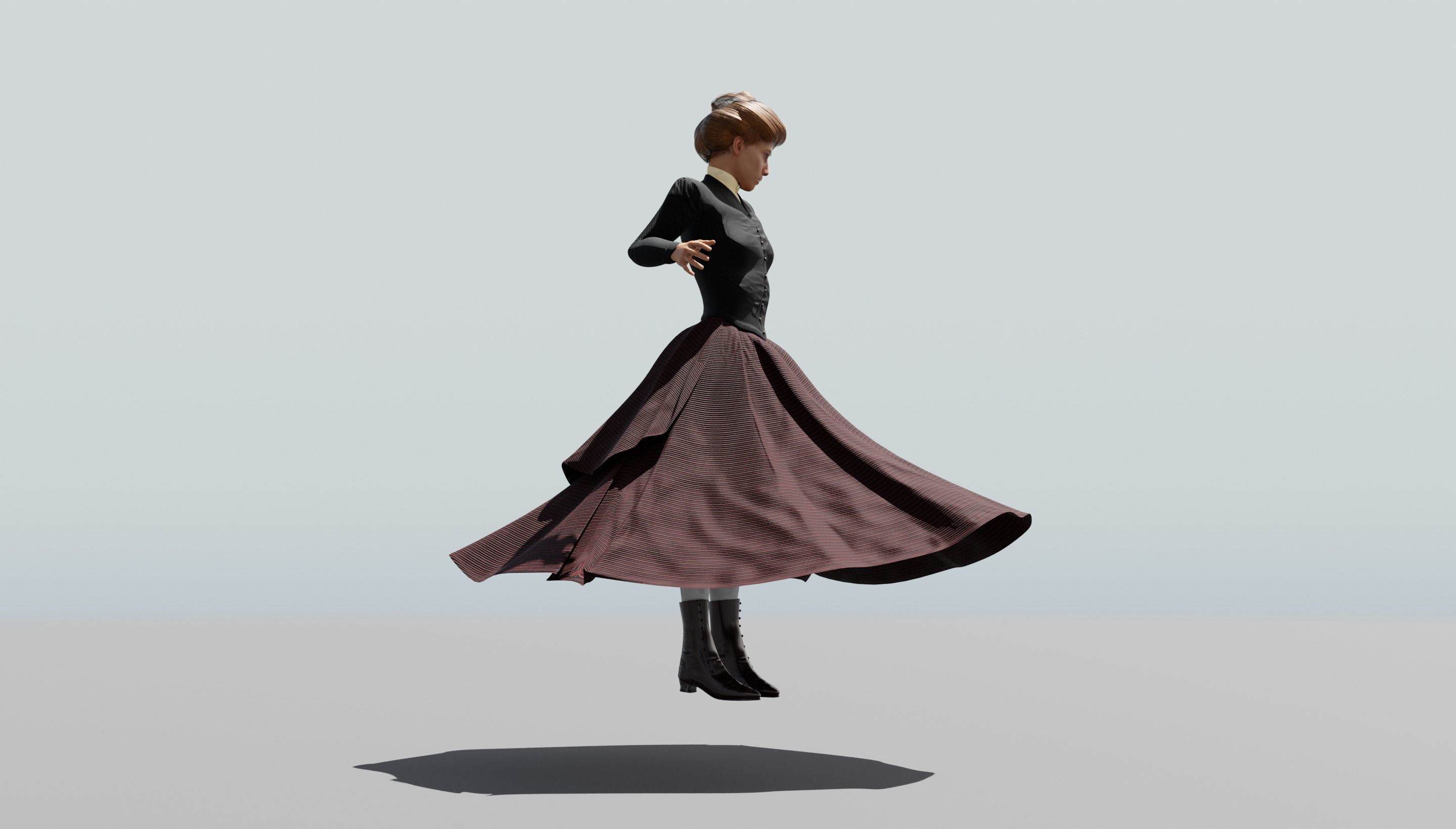 Victorian Female 01 - Body and Face Rigged - 3 versions 3D model_29