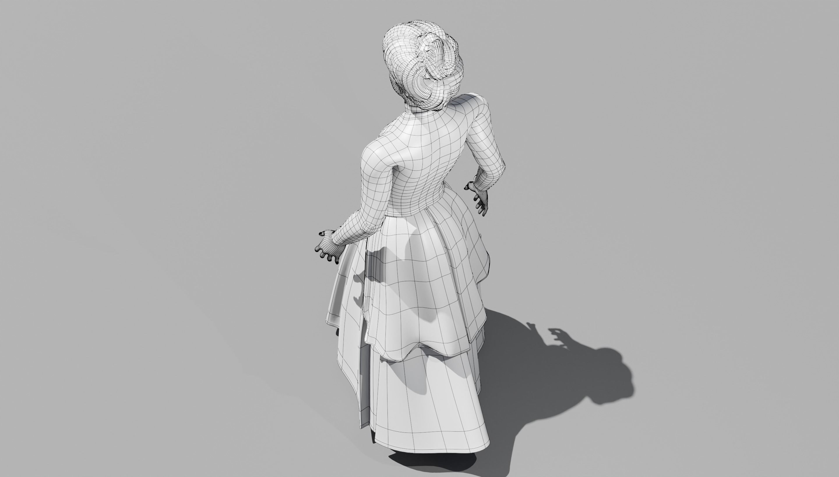 Victorian Female 01 - Body and Face Rigged - 3 versions 3D model_36