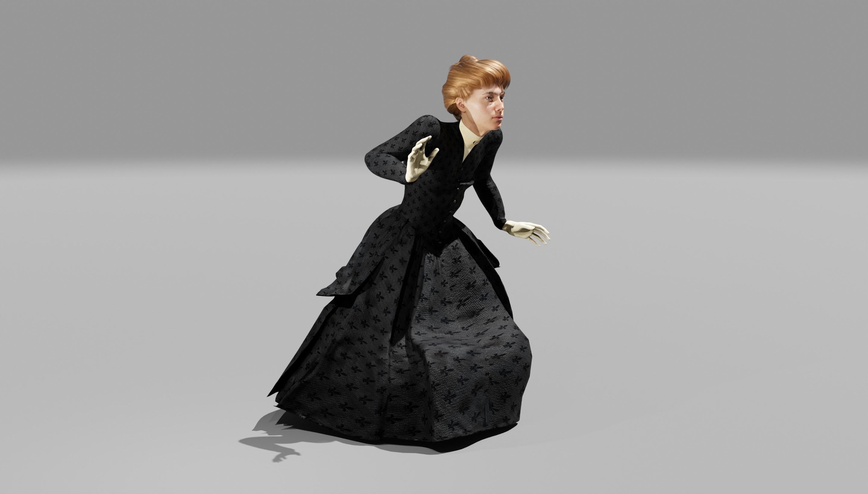 Victorian Female 01 - Body and Face Rigged - 3 versions 3D model_10