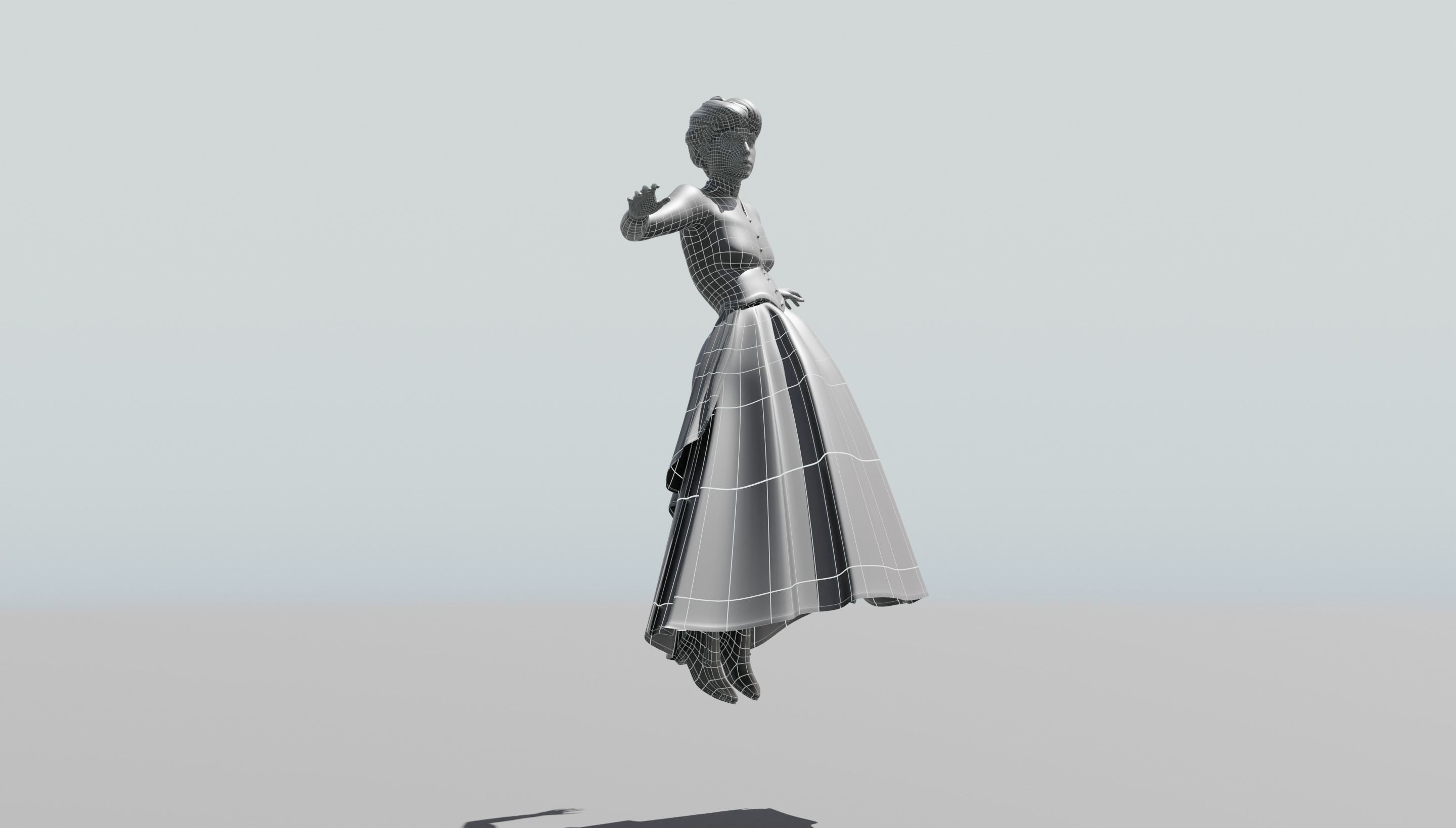 Victorian Female 01 - Body and Face Rigged - 3 versions 3D model_52