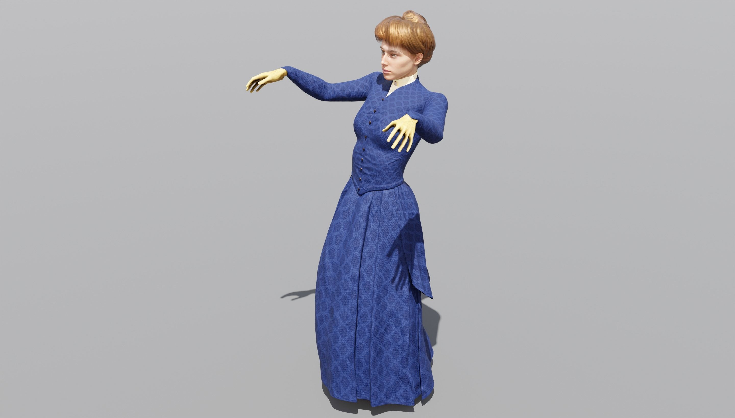Victorian Female 01 - Body and Face Rigged - 3 versions 3D model_16