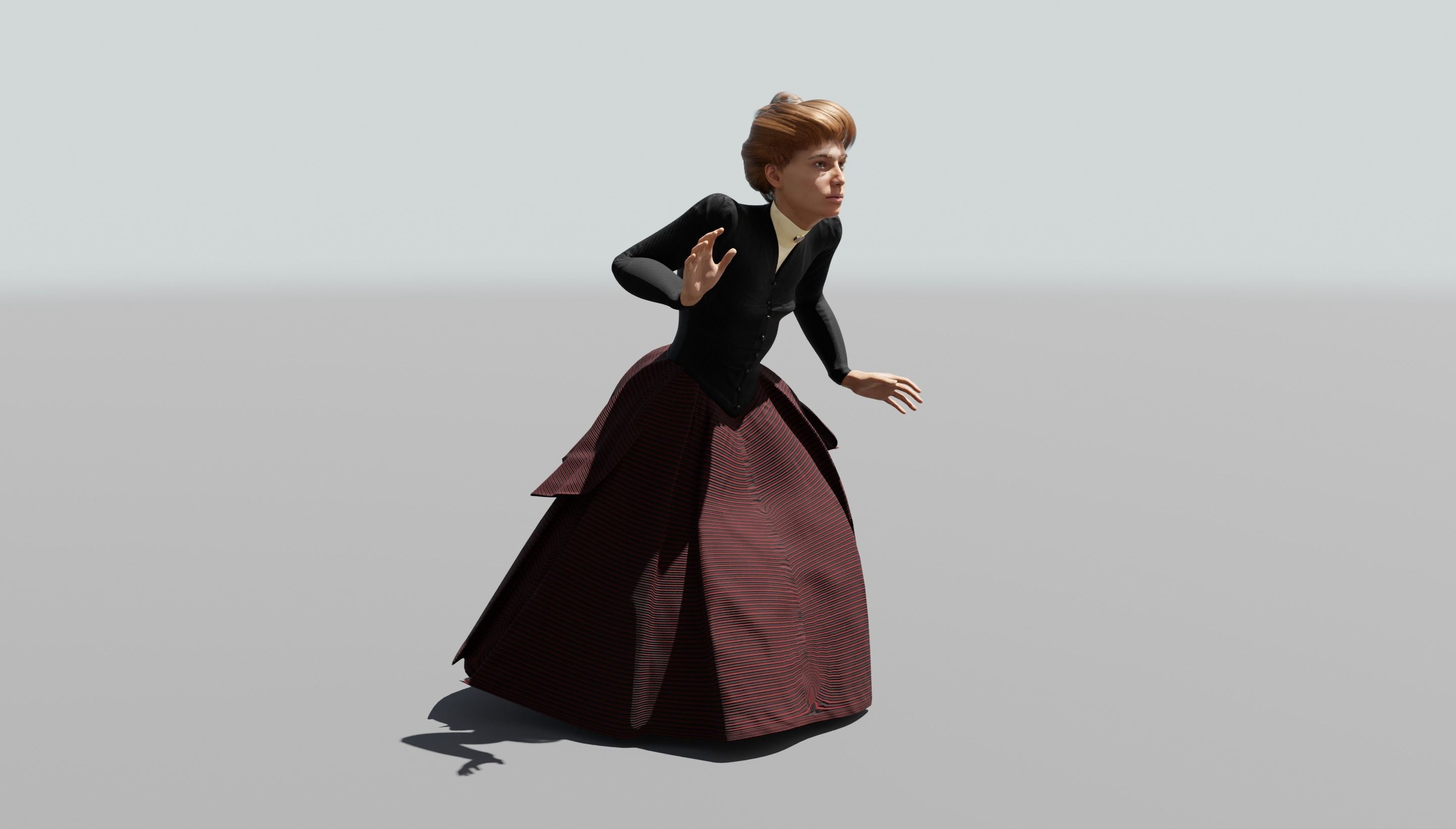 Victorian Female 01 - Body and Face Rigged - 3 versions 3D model_26