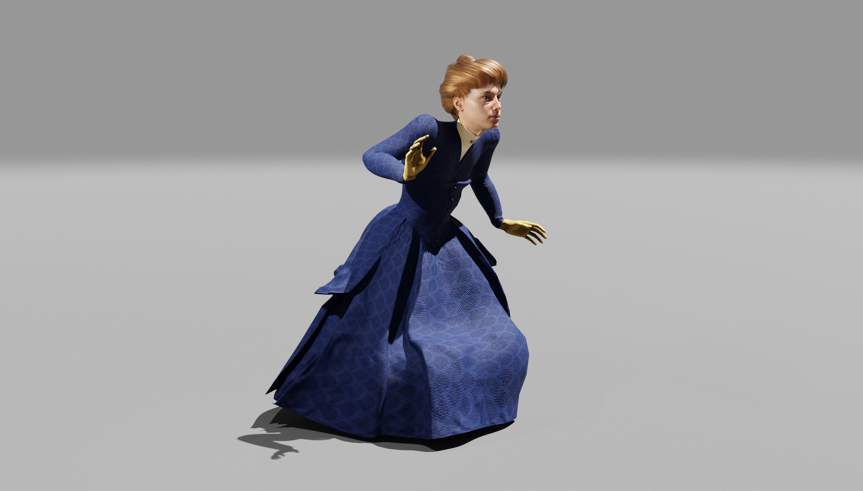 Victorian Female 01 - Body and Face Rigged - 3 versions 3D model_18