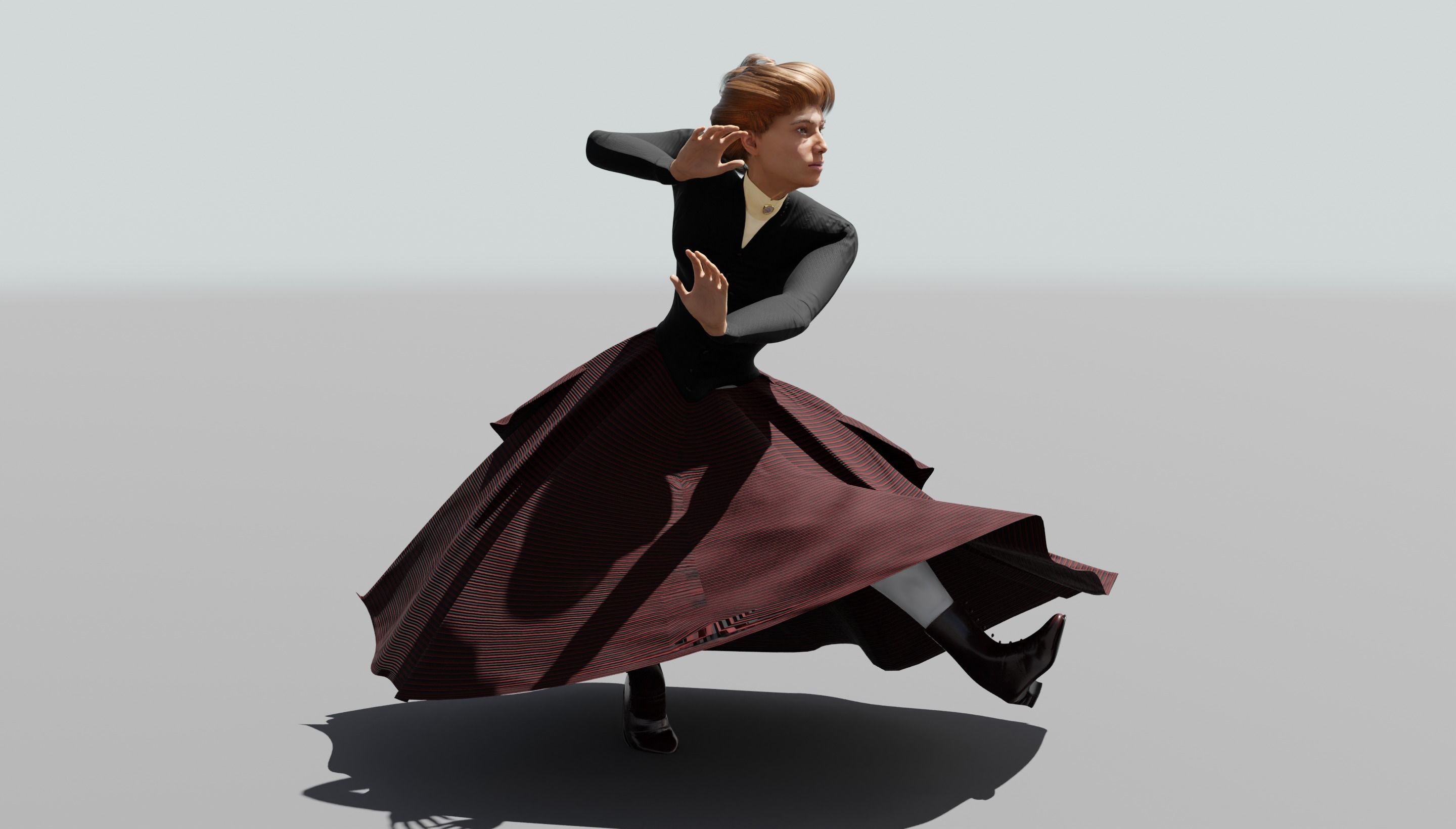 Victorian Female 01 - Body and Face Rigged - 3 versions 3D model_61