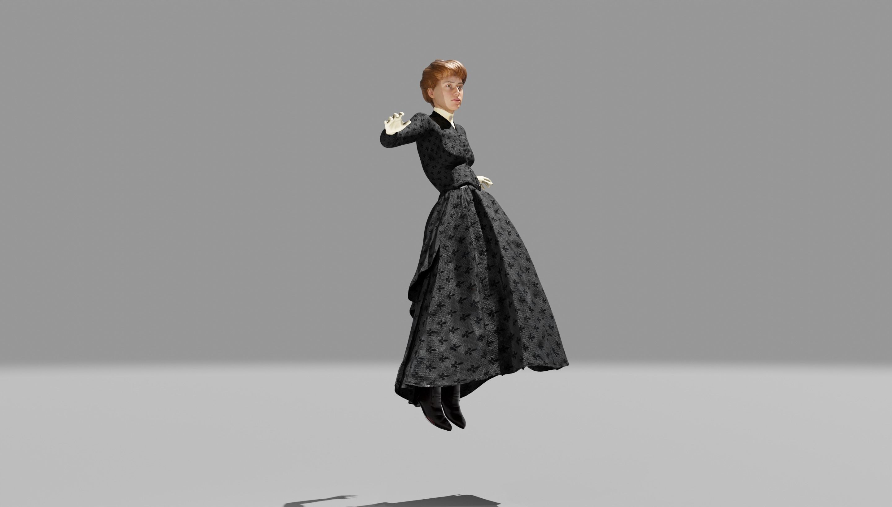 Victorian Female 01 - Body and Face Rigged - 3 versions 3D model_12