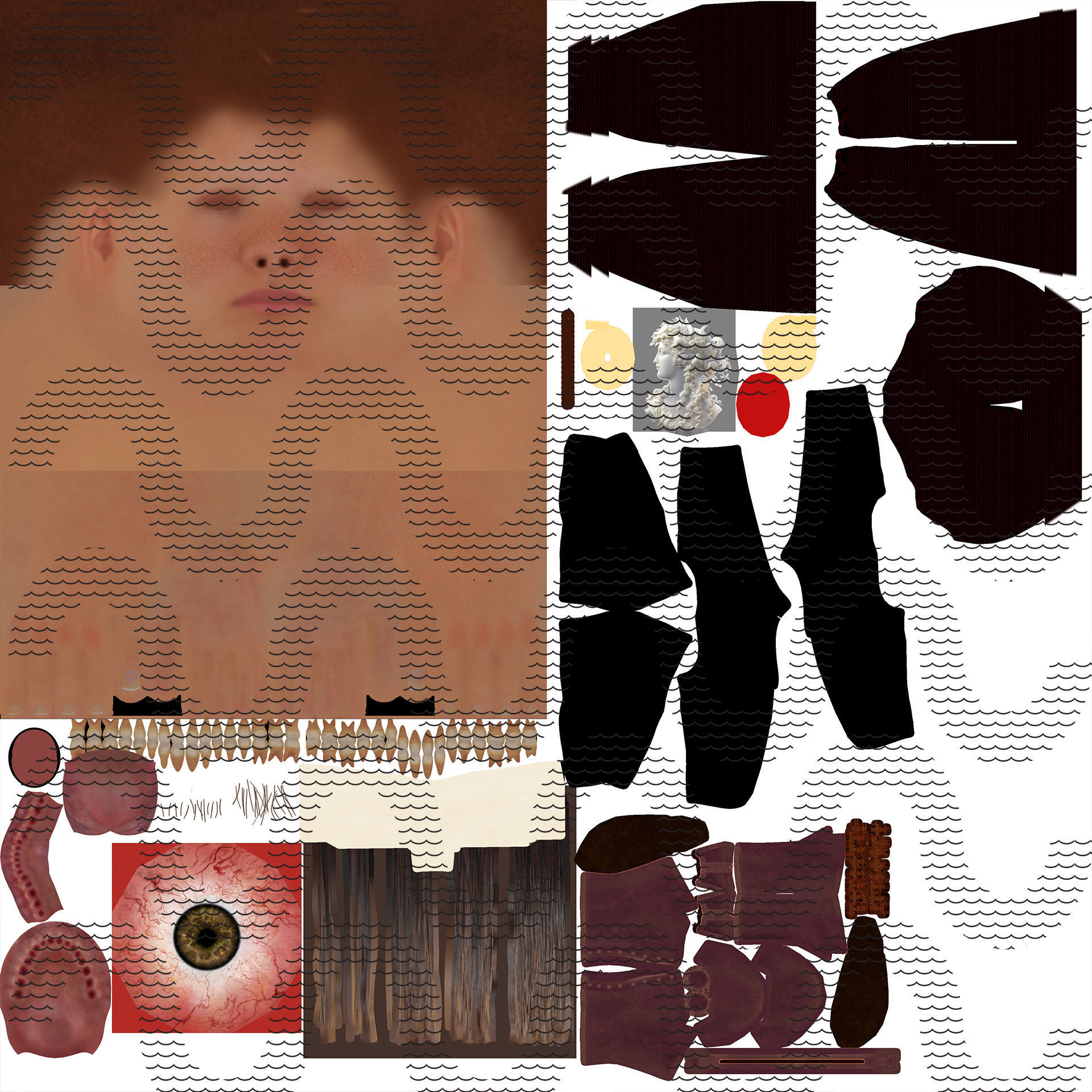 Victorian Female 01 - Body and Face Rigged - 3 versions 3D model_56