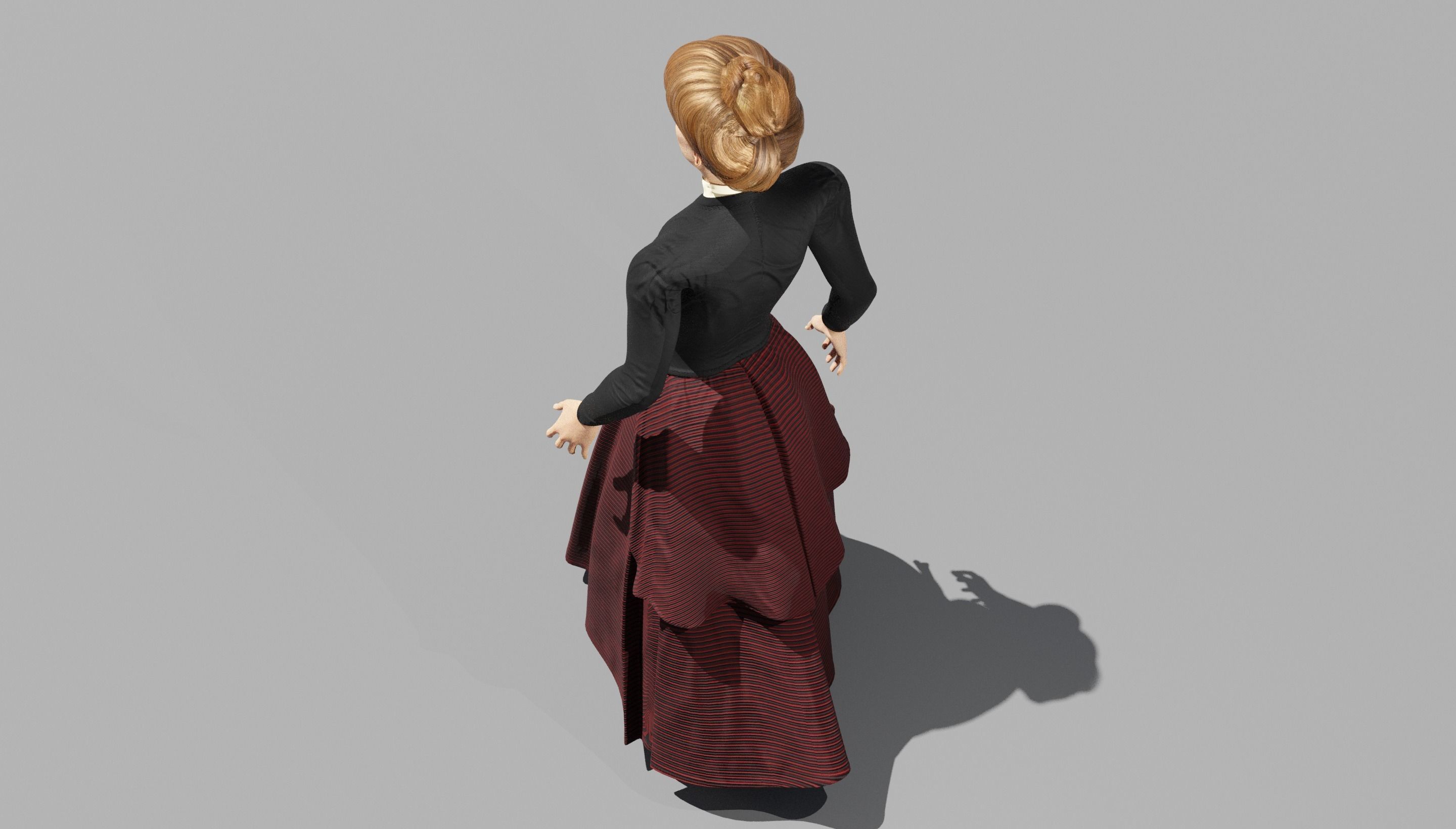 Victorian Female 01 - Body and Face Rigged - 3 versions 3D model_45