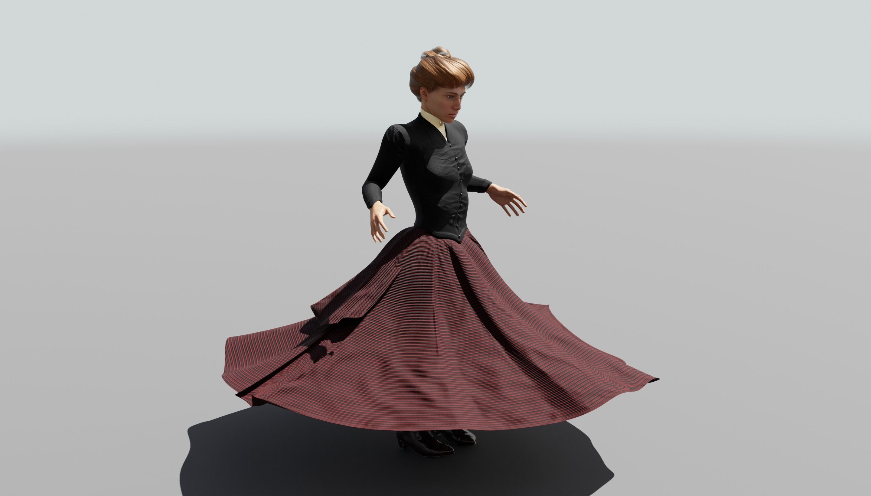 Victorian Female 01 - Body and Face Rigged - 3 versions 3D model_65