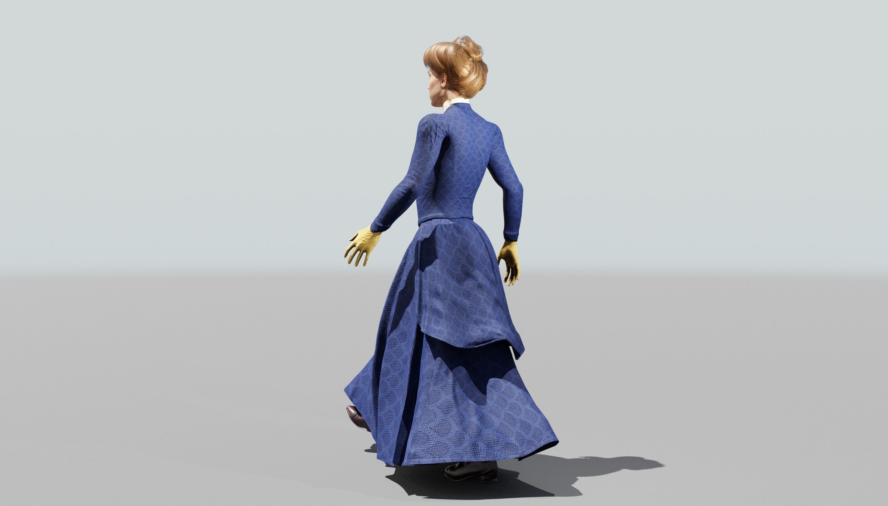 Victorian Female 01 - Body and Face Rigged - 3 versions 3D model_44