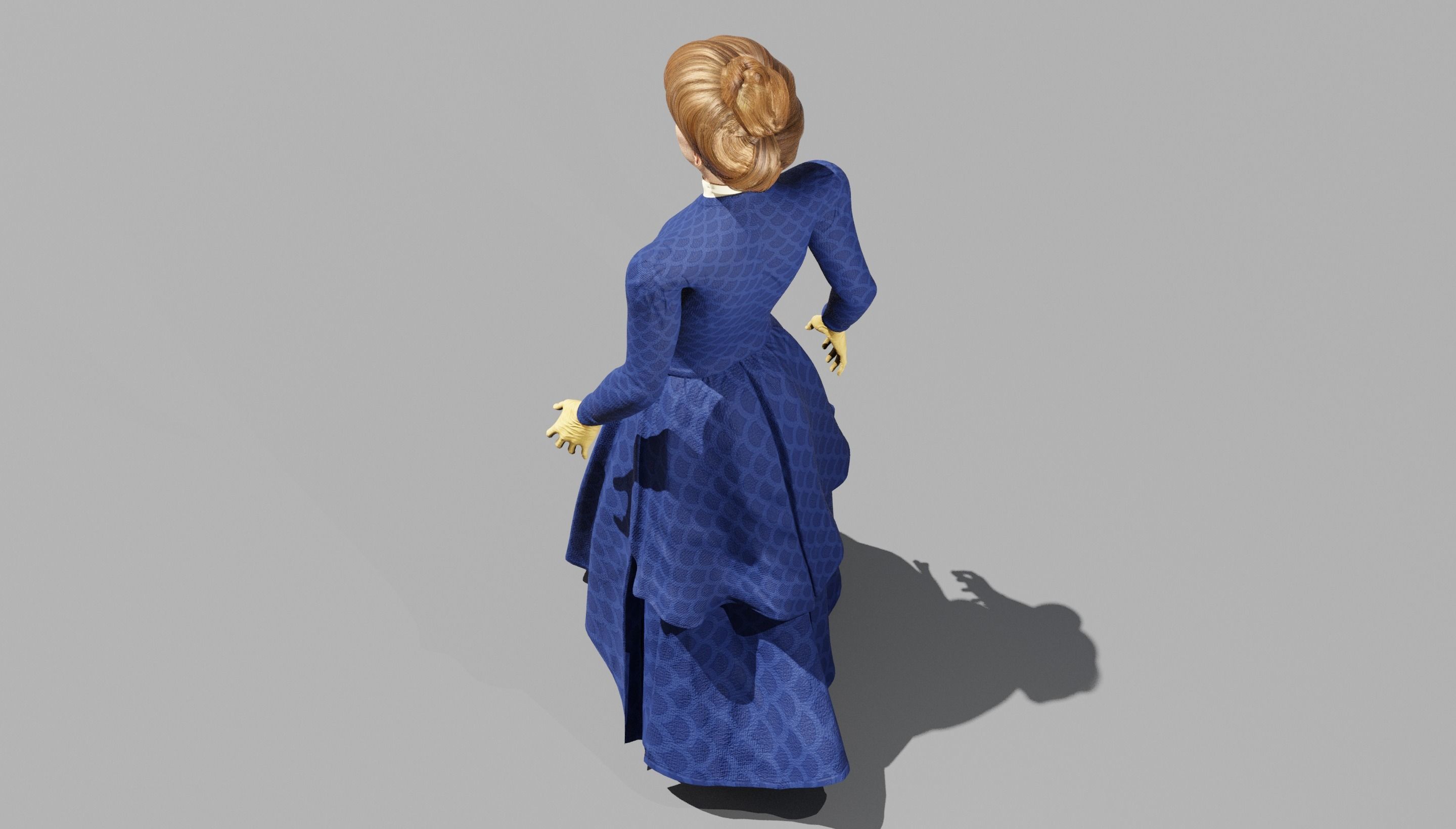 Victorian Female 01 - Body and Face Rigged - 3 versions 3D model_42