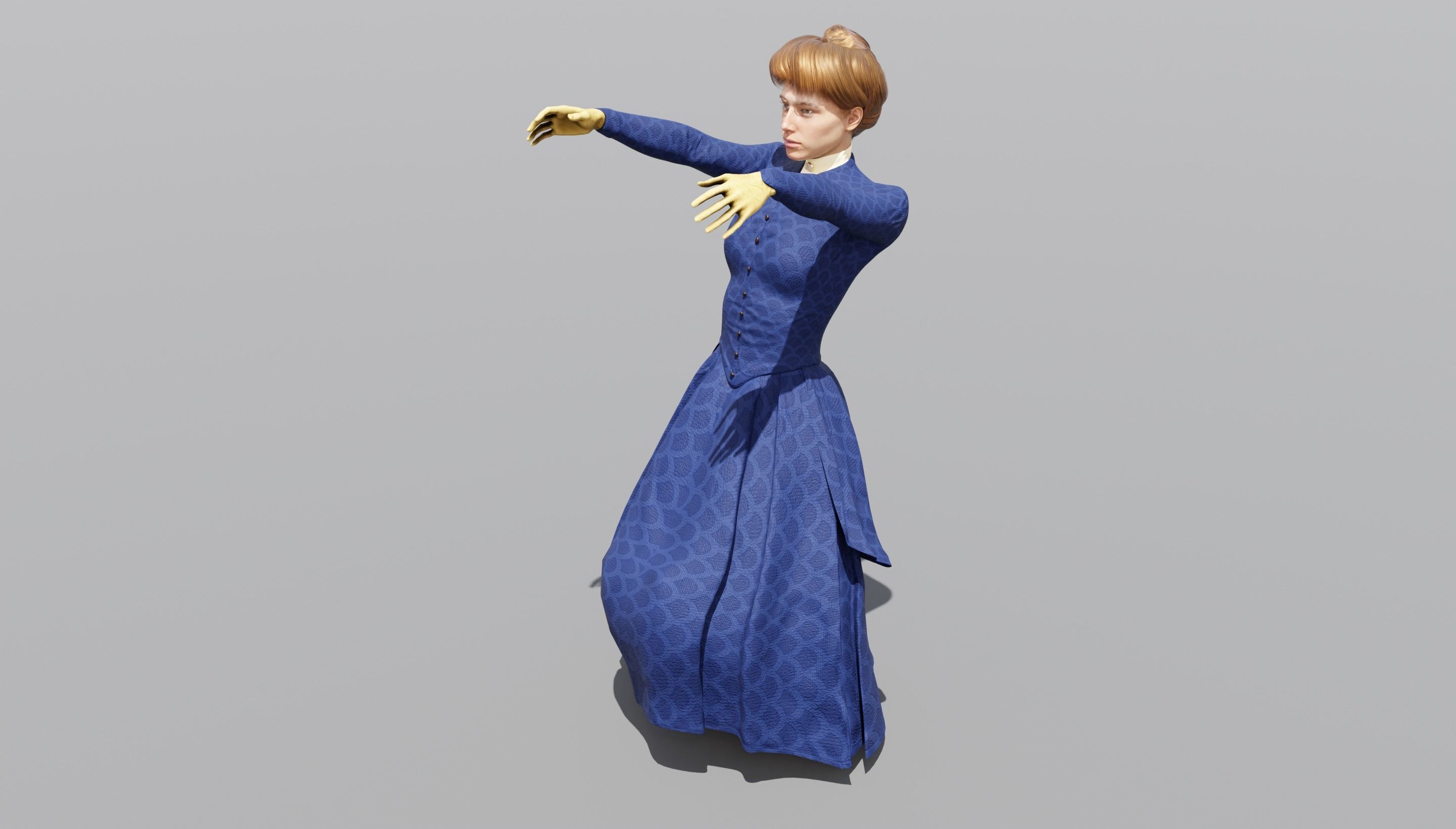 Victorian Female 01 - Body and Face Rigged - 3 versions 3D model_17