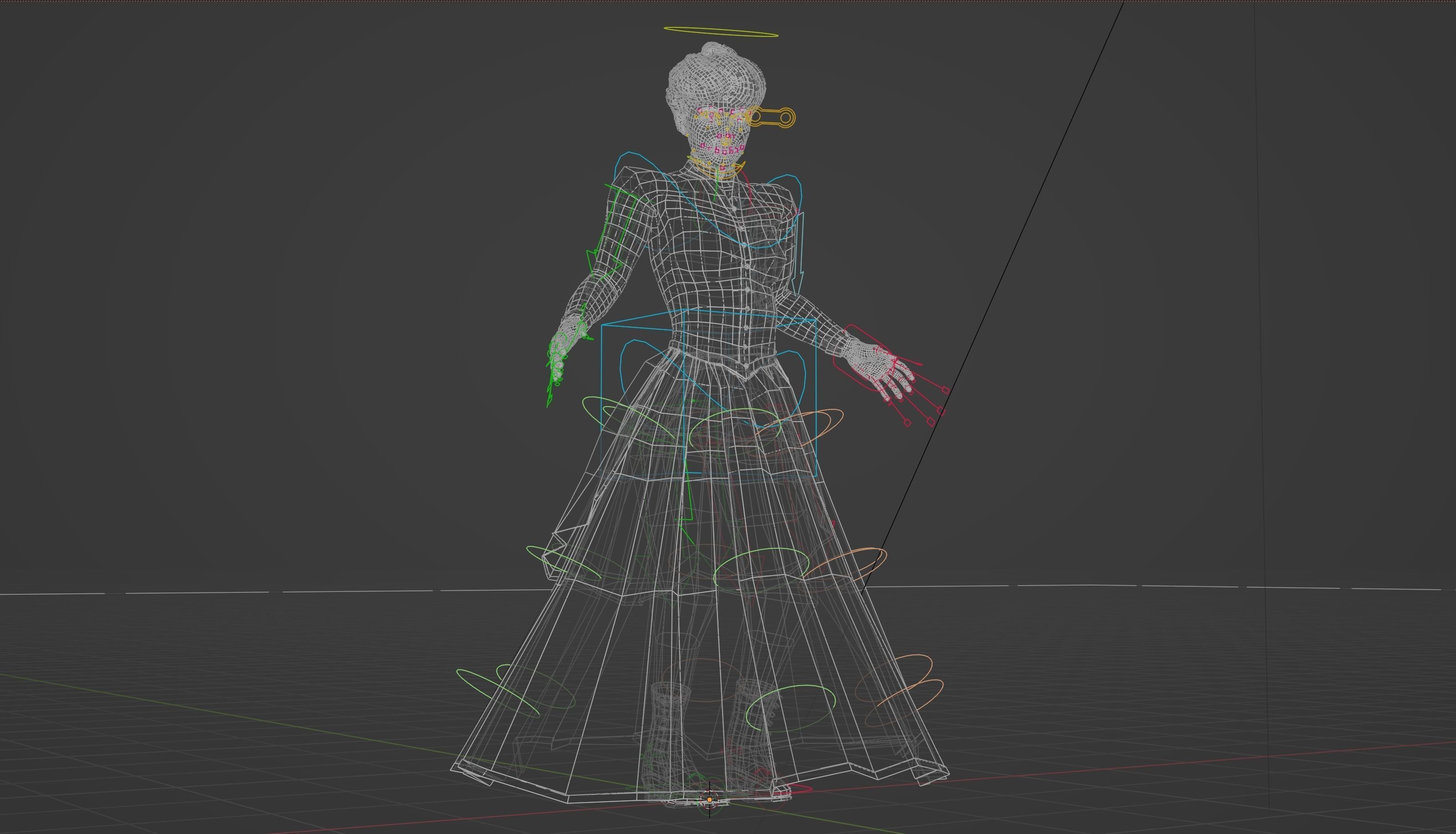 Victorian Female 01 - Body and Face Rigged - 3 versions 3D model_60