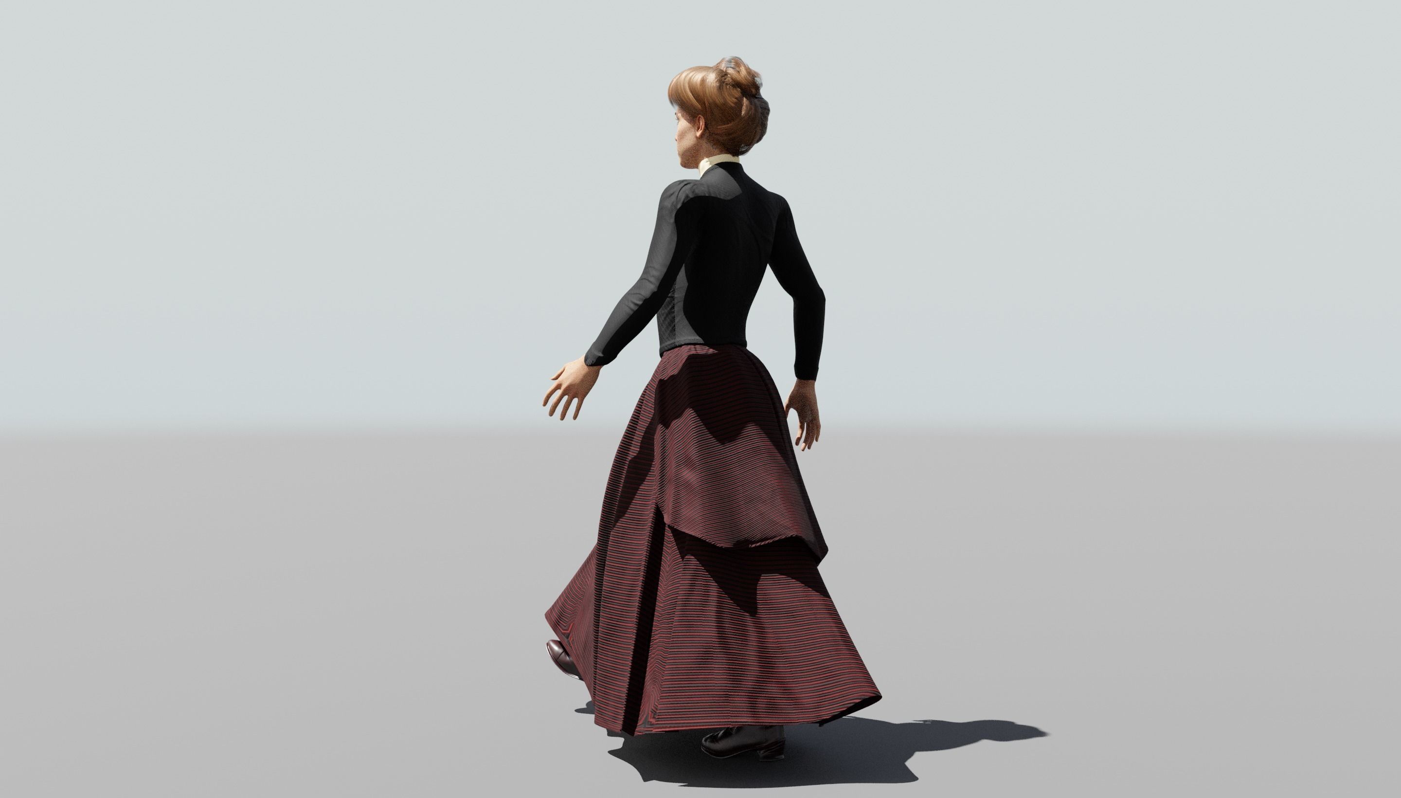 Victorian Female 01 - Body and Face Rigged - 3 versions 3D model_47