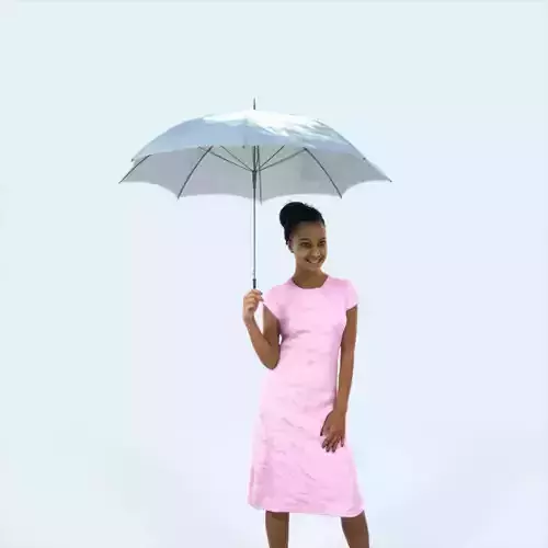 May 11E Umbrella African American Elegant Black Woman