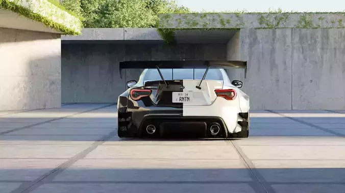 Car Render Scene 3D Blender File Textured 3D model