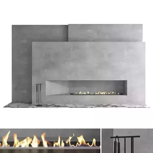 Decorative wall with fireplace set 49