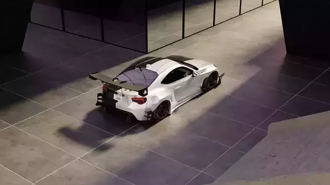 Car Render Scene 3D Blender File Textured