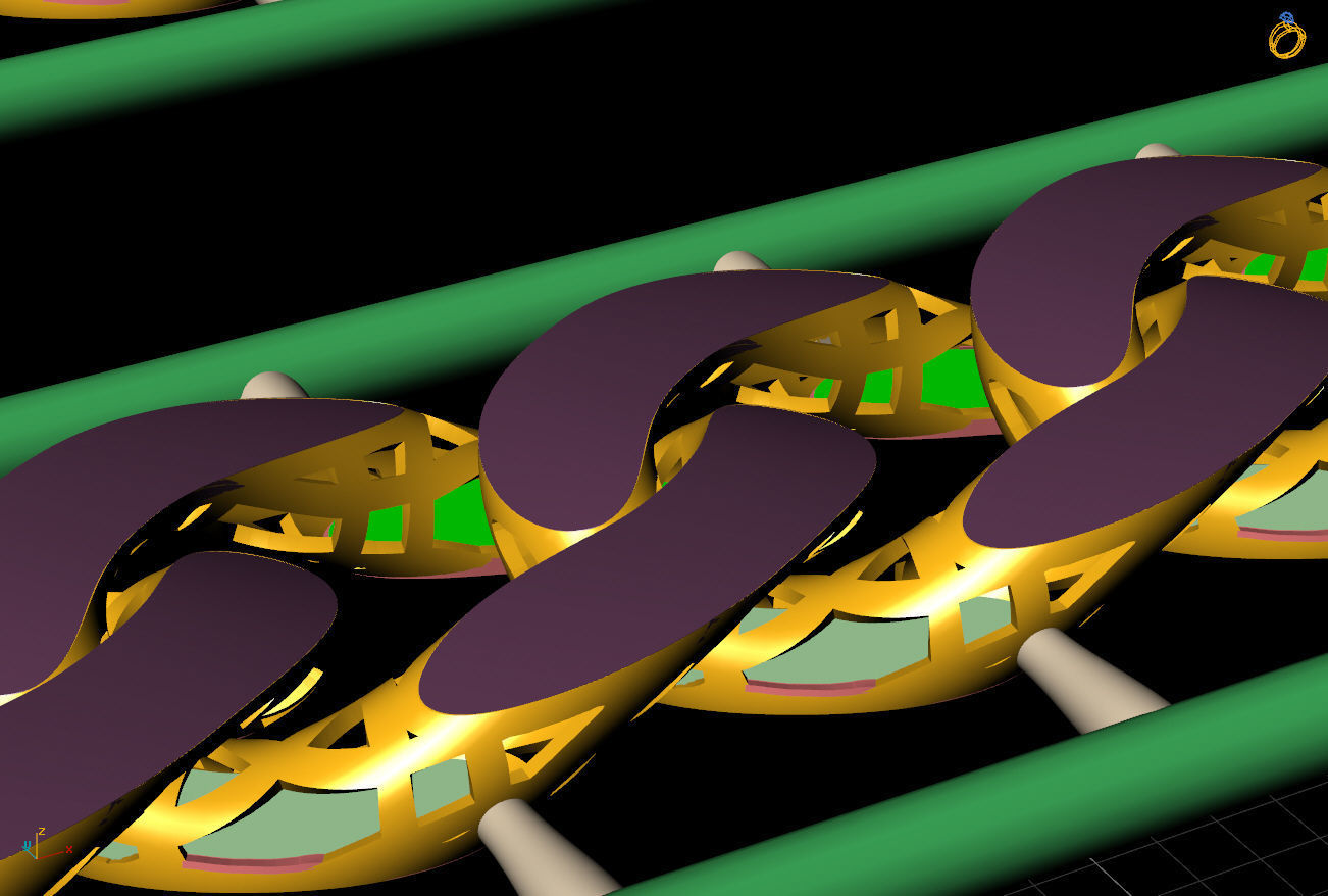 10 MM 45 CM CUBAN LINK CHAIN FOR BRACELET OR NECKLACE 3D print model_4