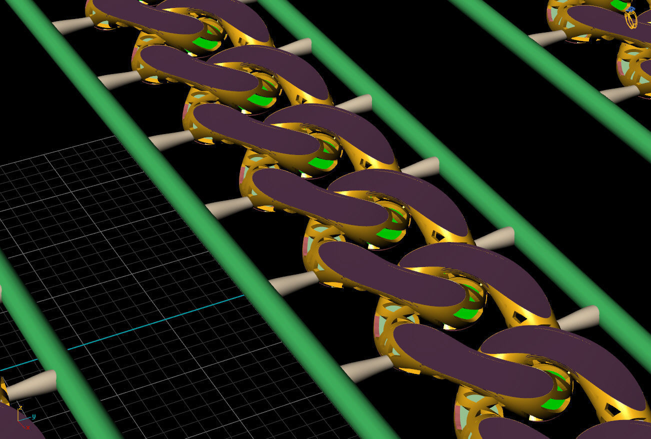 10 MM 45 CM CUBAN LINK CHAIN FOR BRACELET OR NECKLACE 3D print model_3