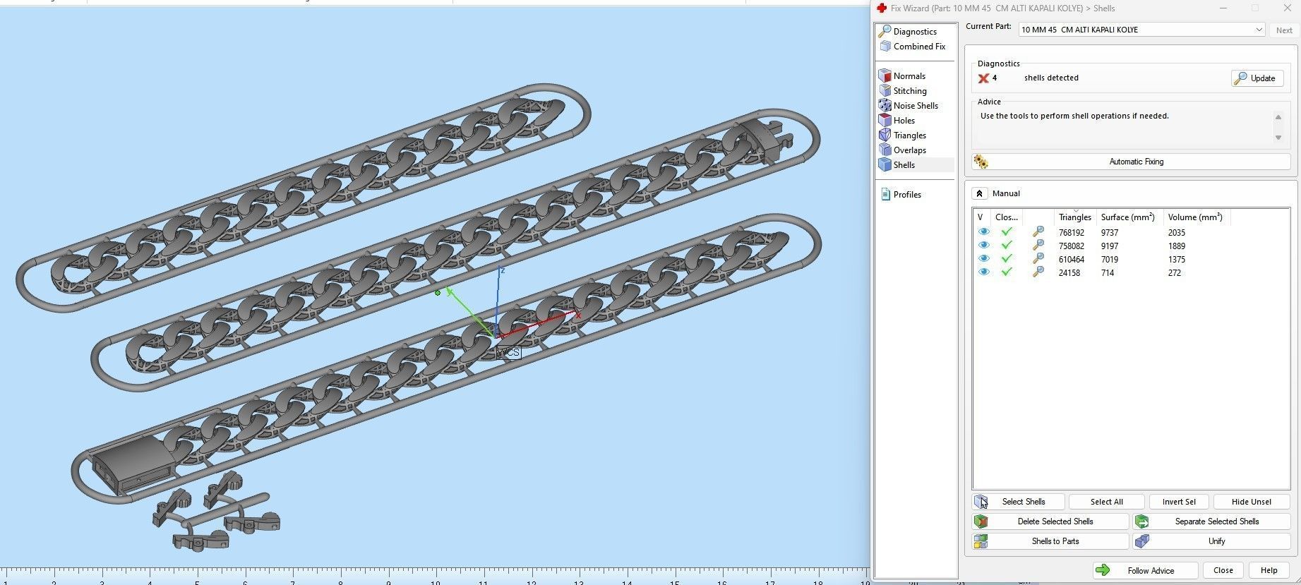 10 MM 45 CM CUBAN LINK CHAIN FOR BRACELET OR NECKLACE 3D print model_11