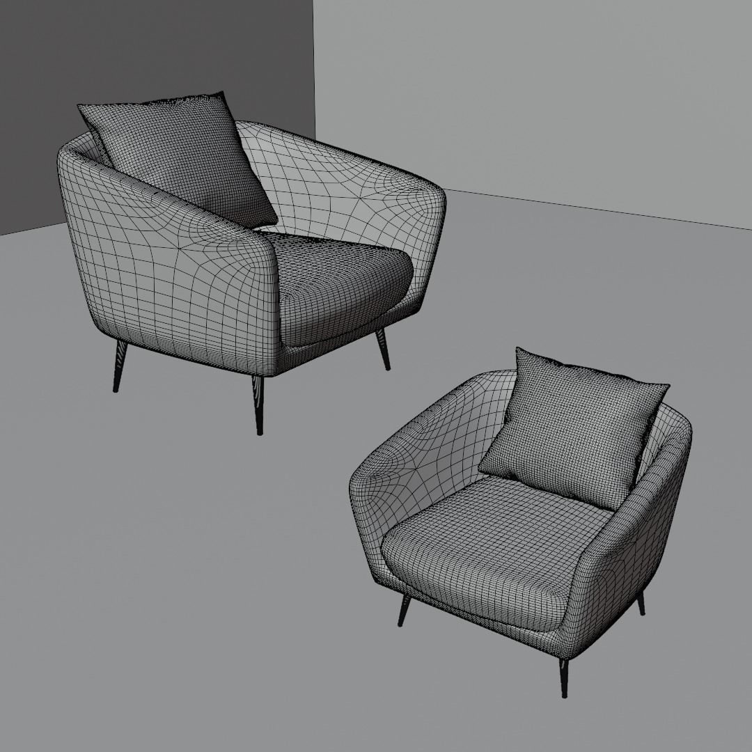 Different Fabric Chair 3d model 3D model_7