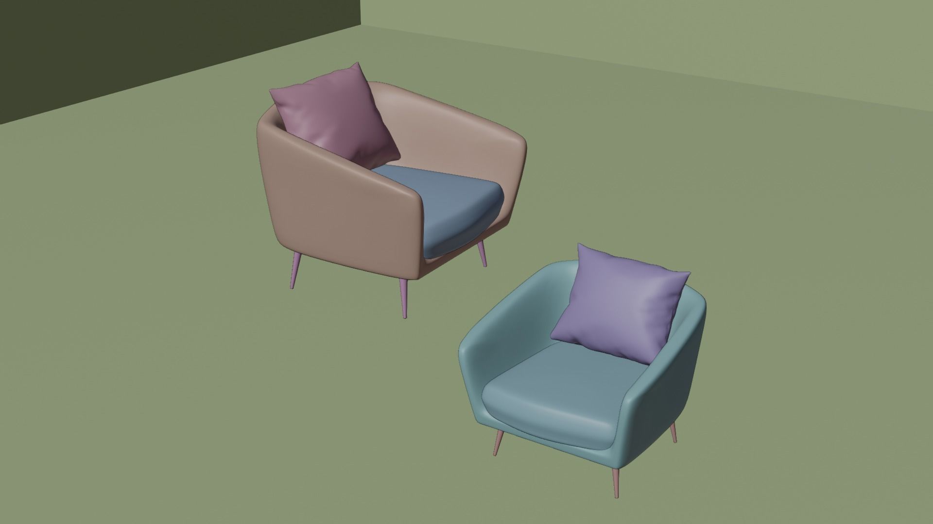 Different Fabric Chair 3d model 3D model_5