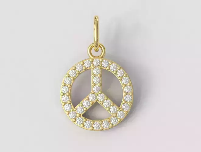 Peace Diamond Pendant 3D print model