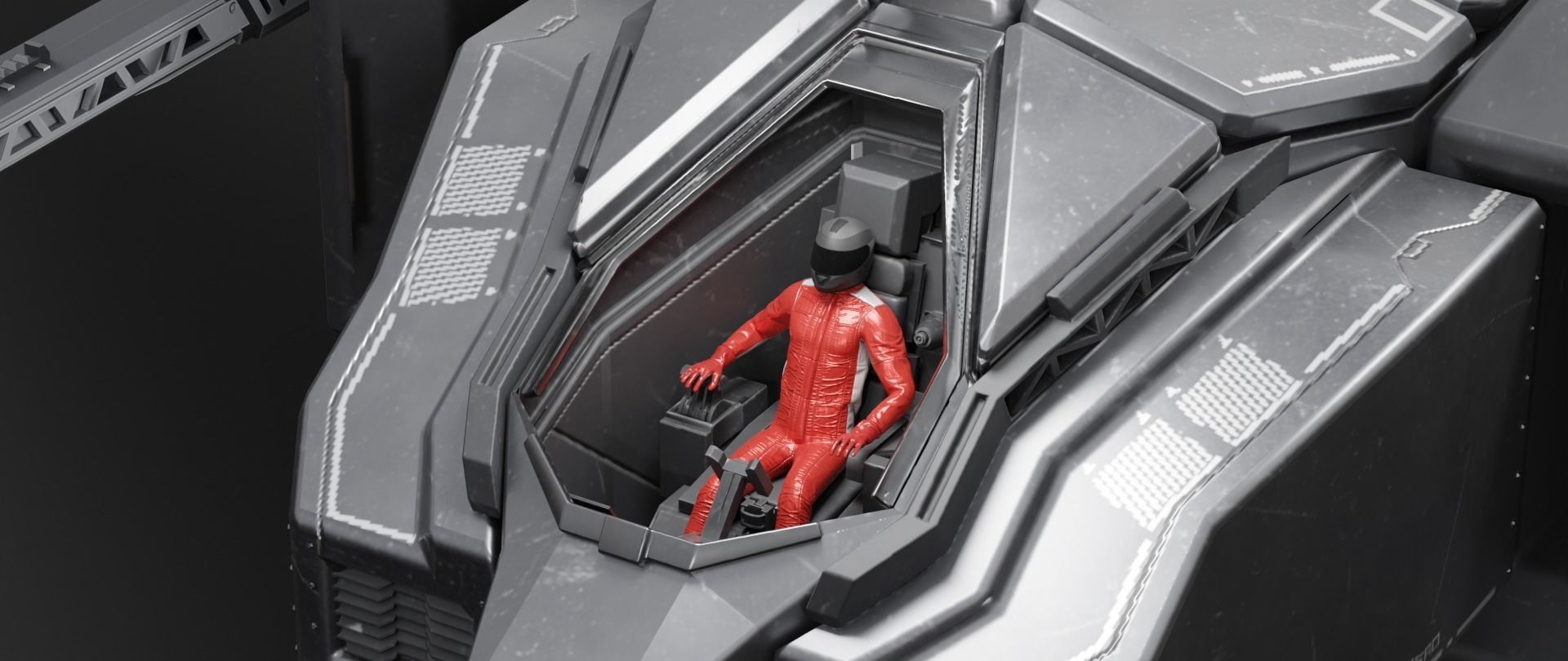 Pilot seat Free low-poly 3D model_5