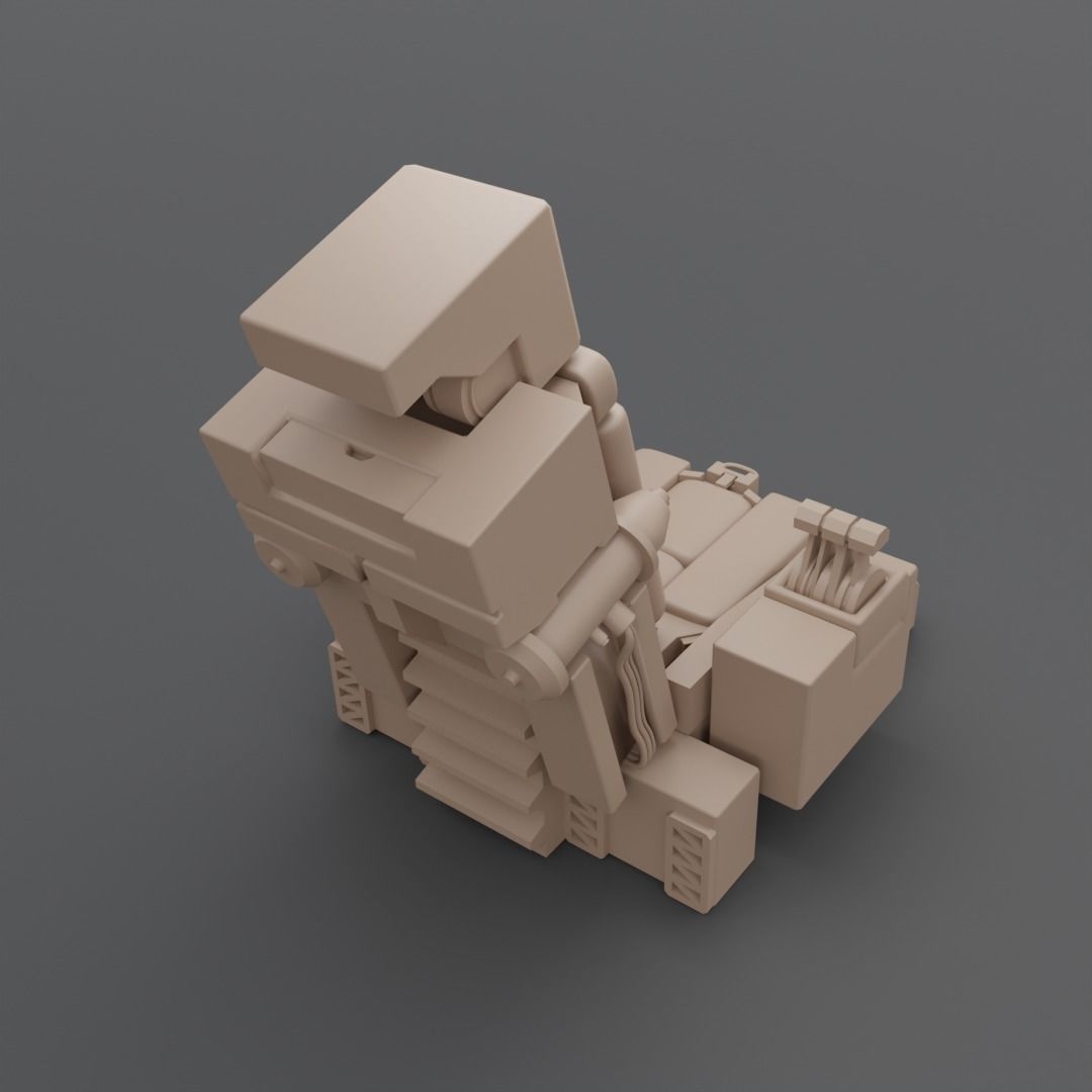 Pilot seat Free low-poly 3D model_8